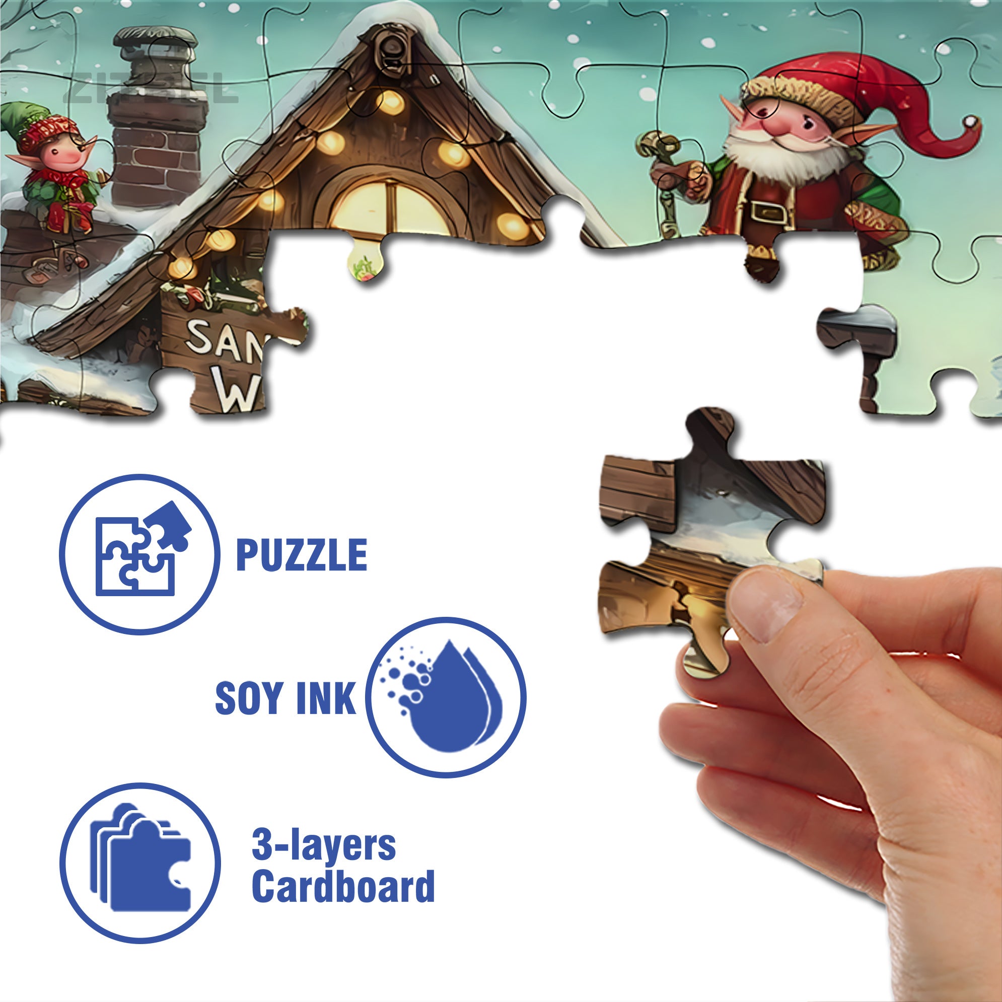 Work Shop 500pcs/1000pcs Jigsaw Puzzle, Scratch-Resistant, Interactive Family Game & Brain-Boosting DIY Decor, Perfect for Halloween, Christmas & New Year Gifts, Family Puzzle Game