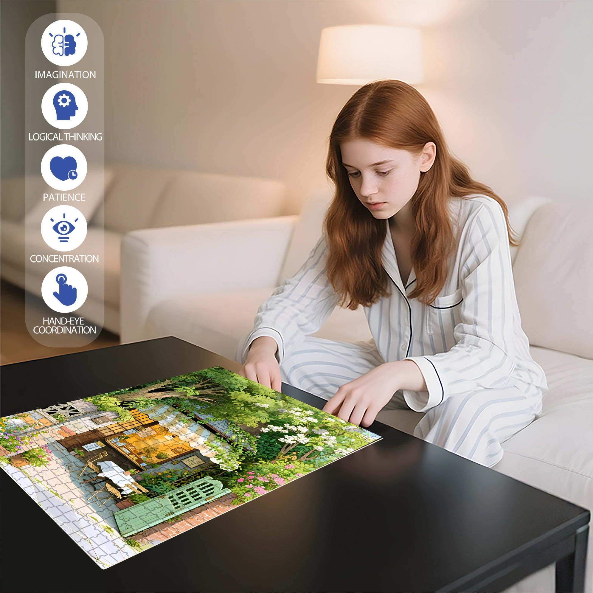 Follow 500pcs/1000pcs Jigsaw Puzzle, Scratch-Resistant, Interactive Family Game & Brain-Boosting DIY Decor, Perfect for Halloween, Christmas & New Year Gifts, Family Puzzle Game