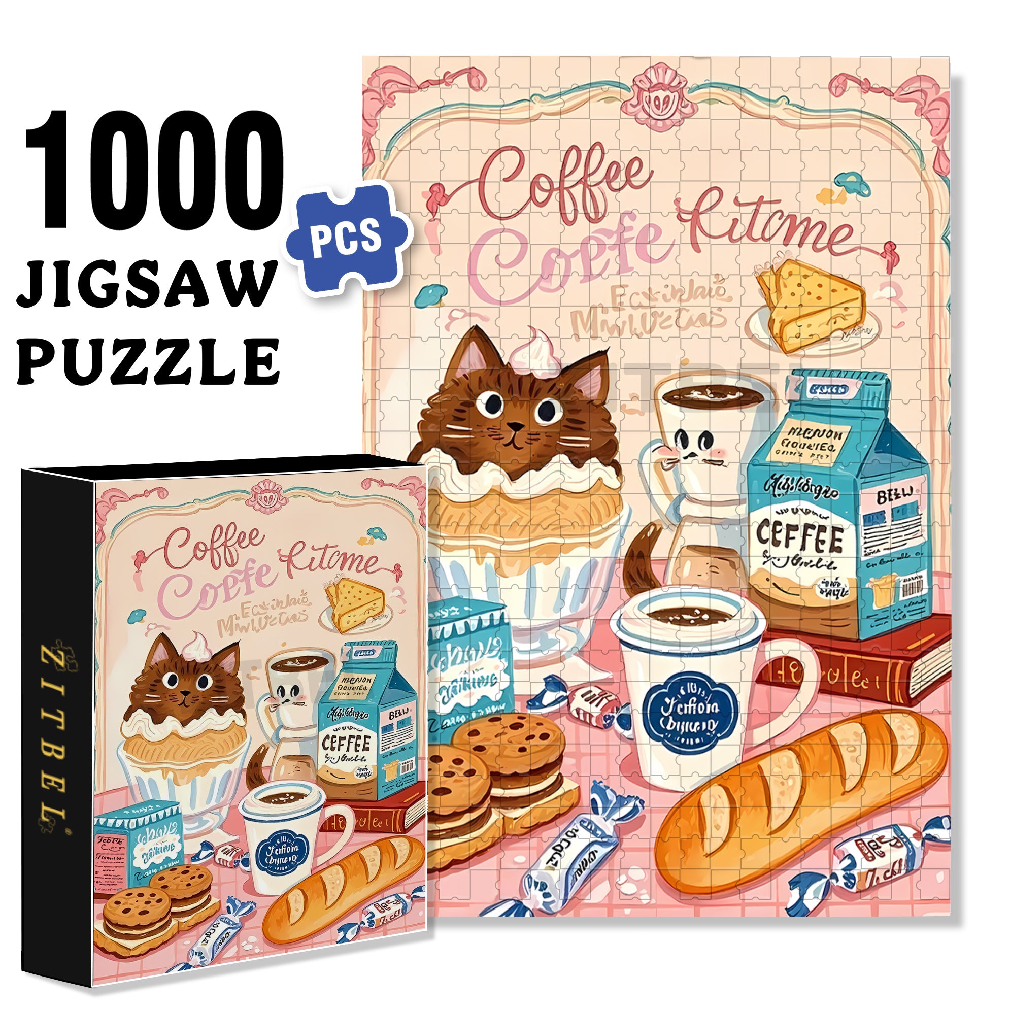 Joy Of Dessert 500pcs/1000pcs Jigsaw Puzzle, Scratch-Resistant, Interactive Family Game & Brain-Boosting DIY Decor, Perfect for Halloween, Christmas & New Year Gifts, Family Puzzle Game