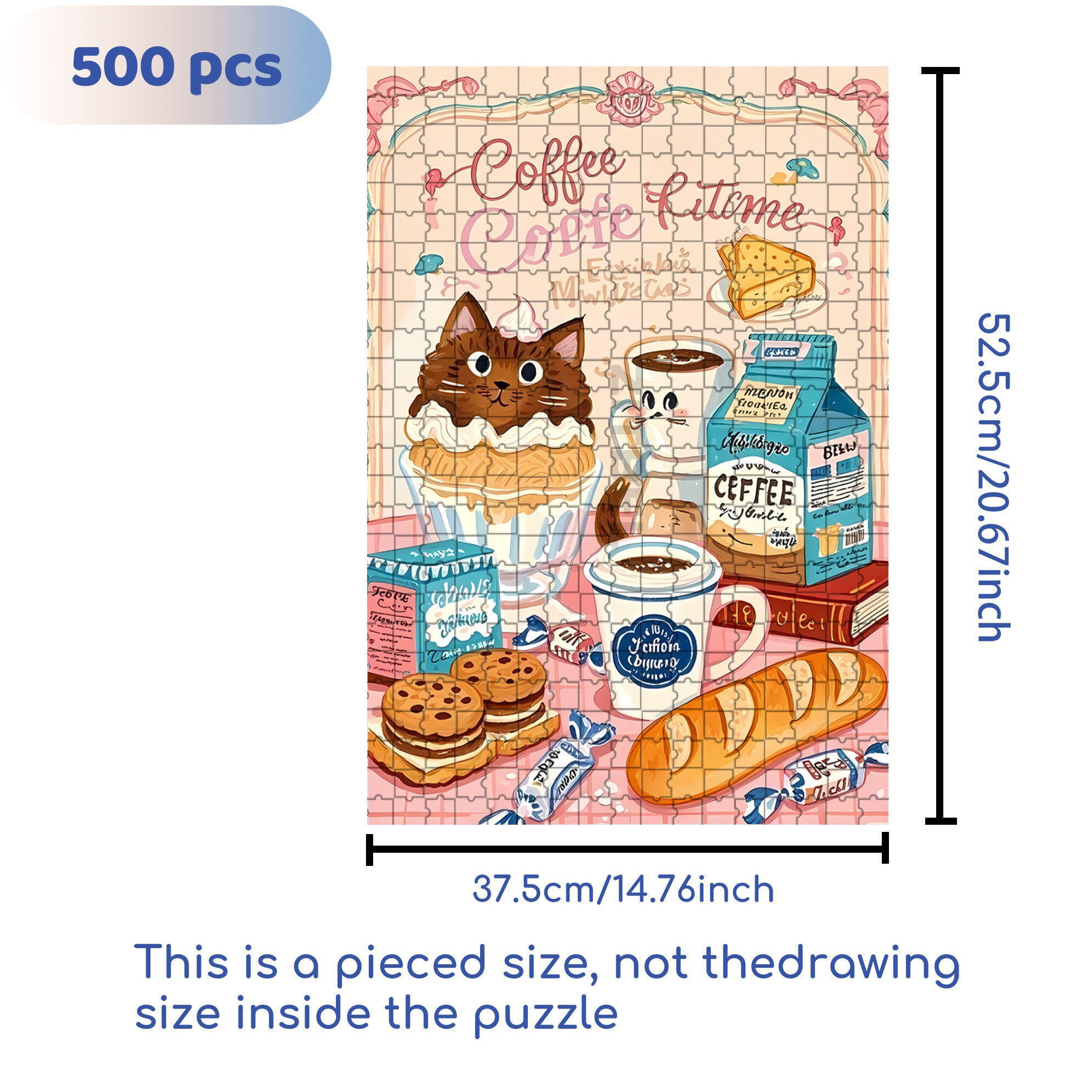 Joy Of Dessert 500pcs/1000pcs Jigsaw Puzzle, Scratch-Resistant, Interactive Family Game & Brain-Boosting DIY Decor, Perfect for Halloween, Christmas & New Year Gifts, Family Puzzle Game