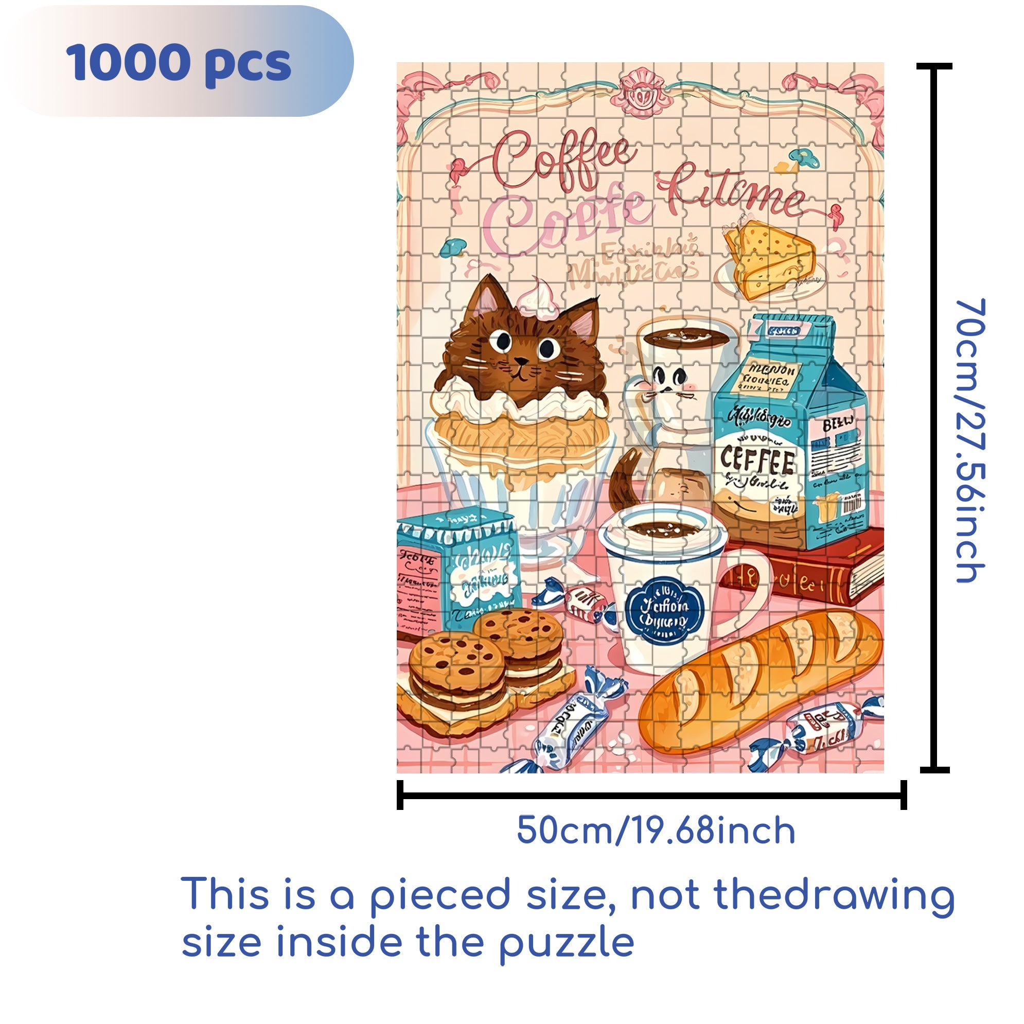 Joy Of Dessert 500pcs/1000pcs Jigsaw Puzzle, Scratch-Resistant, Interactive Family Game & Brain-Boosting DIY Decor, Perfect for Halloween, Christmas & New Year Gifts, Family Puzzle Game