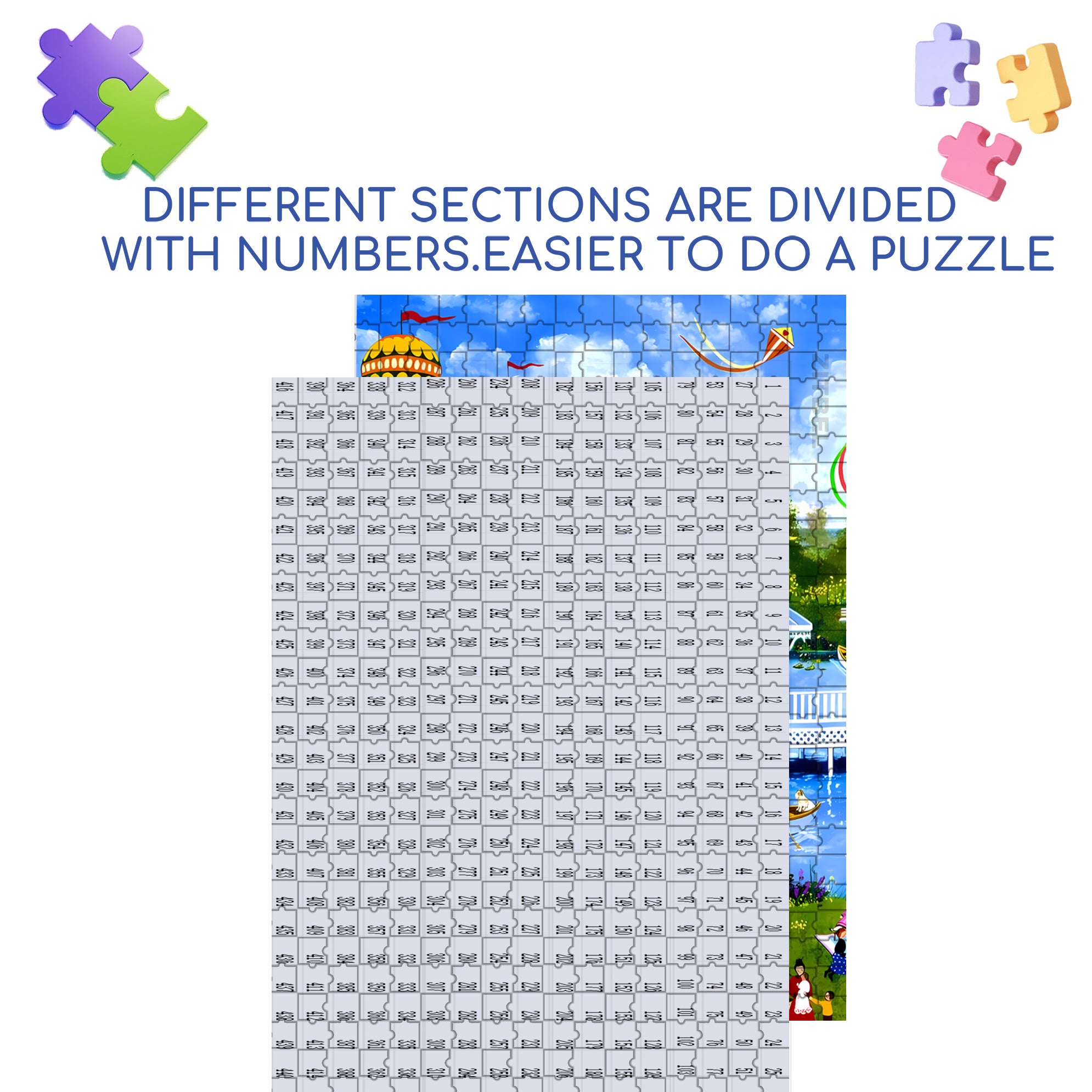 Lakeside Pavilion 500pcs/1000pcs Jigsaw Puzzle, Scratch-Resistant, Interactive Family Game & Brain-Boosting DIY Decor, Perfect for Halloween, Christmas & New Year Gifts, Family Puzzle Game