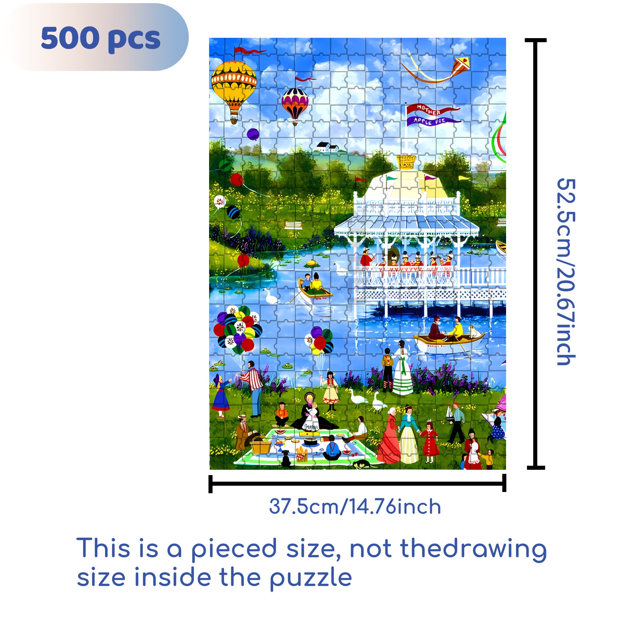 Lakeside Pavilion 500pcs/1000pcs Jigsaw Puzzle, Scratch-Resistant, Interactive Family Game & Brain-Boosting DIY Decor, Perfect for Halloween, Christmas & New Year Gifts, Family Puzzle Game