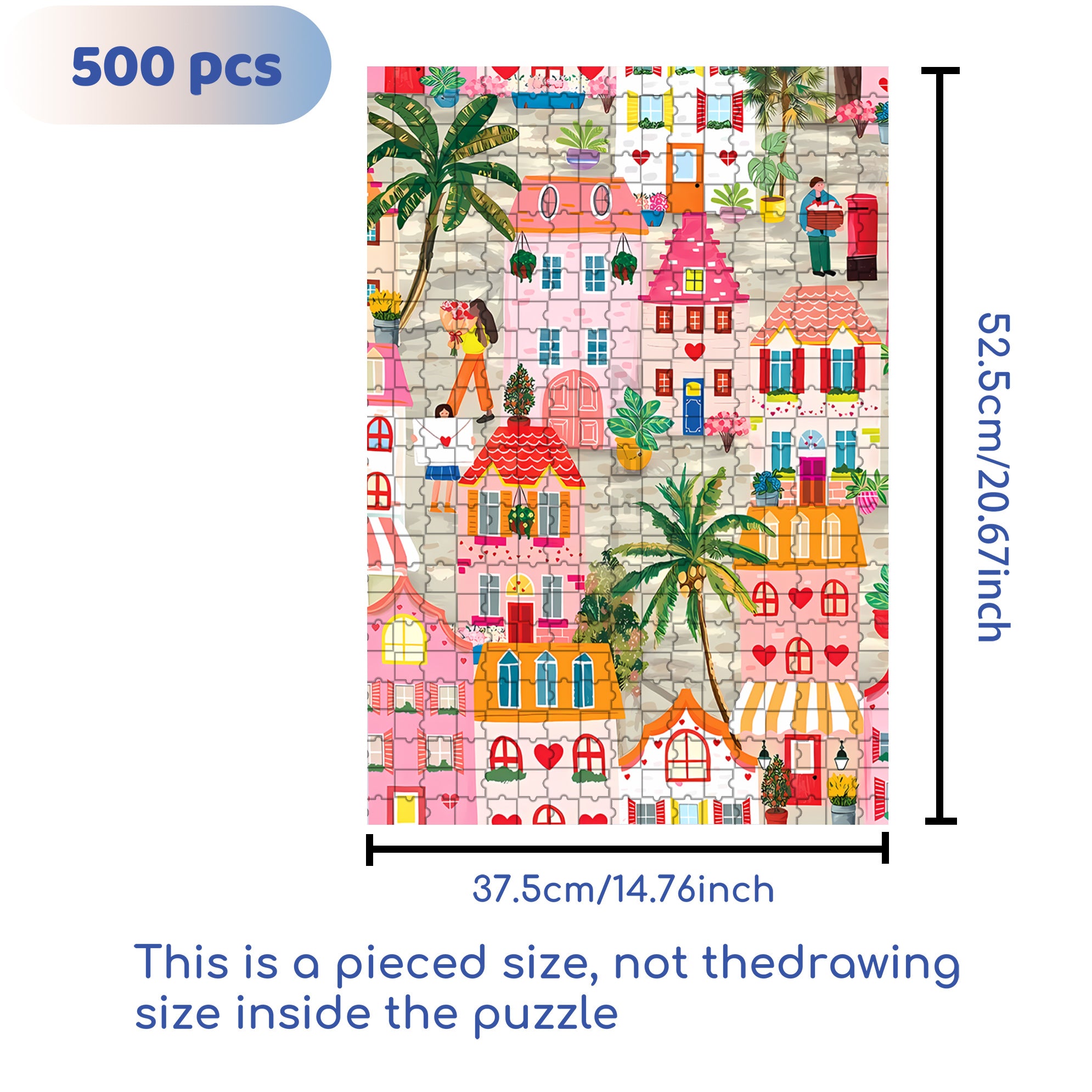Love Is The Air 500pcs/1000pcs Jigsaw Puzzle, Scratch-Resistant, Interactive Family Game & Brain-Boosting DIY Decor, Perfect for Halloween, Christmas & New Year Gifts, Family Puzzle Game