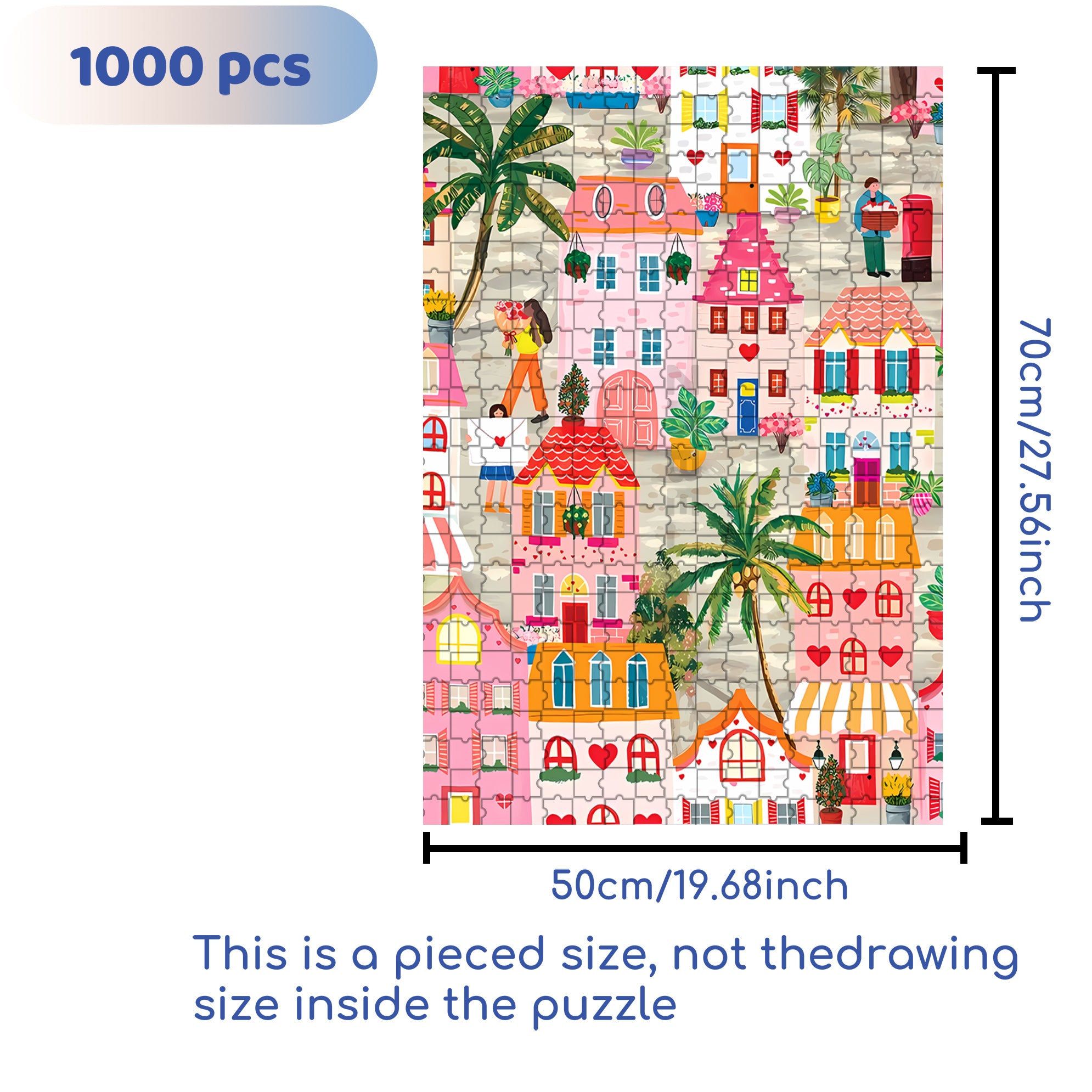 Love Is The Air 500pcs/1000pcs Jigsaw Puzzle, Scratch-Resistant, Interactive Family Game & Brain-Boosting DIY Decor, Perfect for Halloween, Christmas & New Year Gifts, Family Puzzle Game