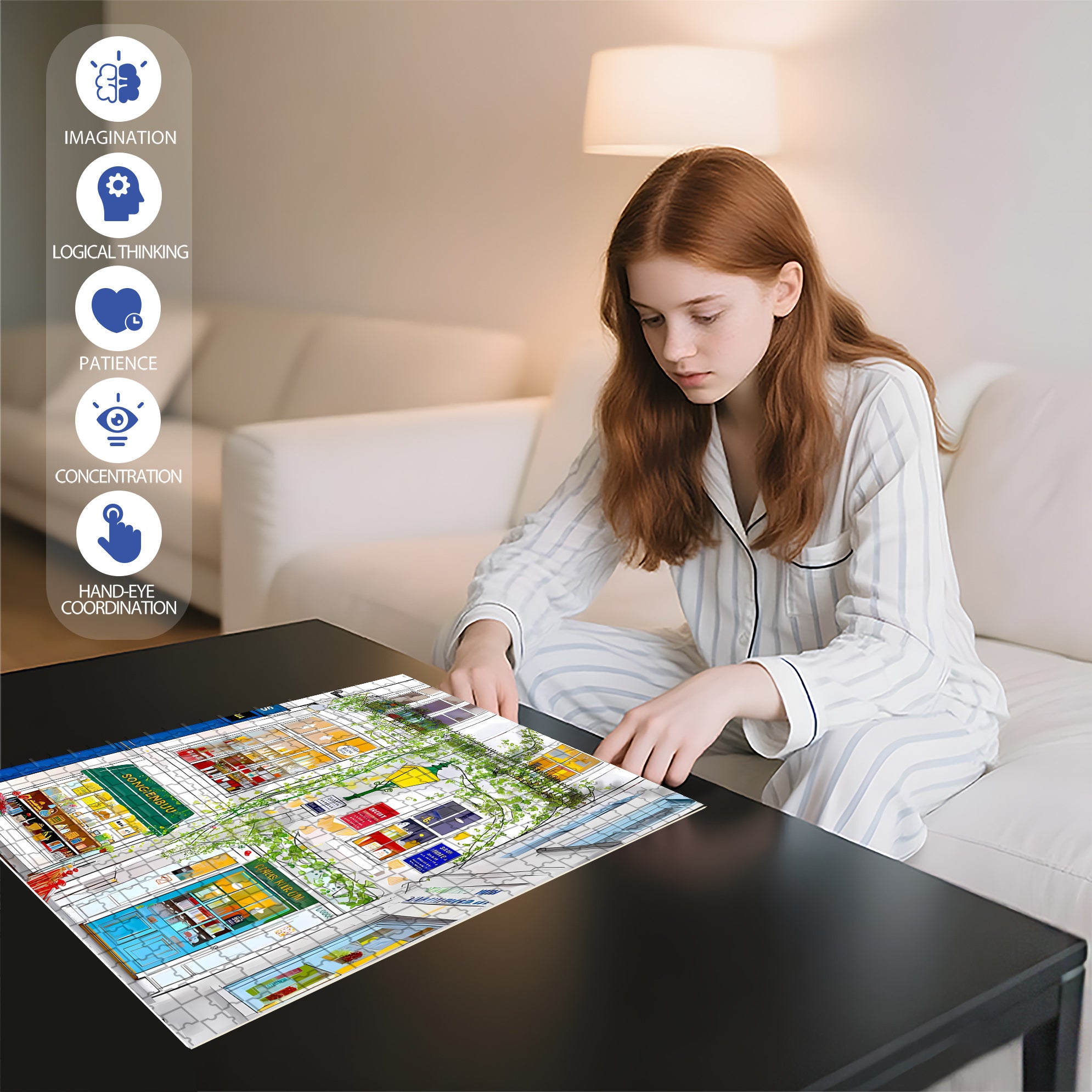 Magical bookstore 500pcs/1000pcs Jigsaw Puzzle, Scratch-Resistant, Interactive Family Game & Brain-Boosting DIY Decor, Perfect for Halloween, Christmas & New Year Gifts, Family Puzzle Game