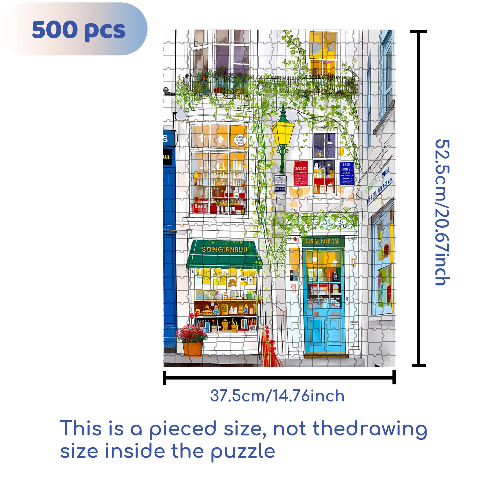 Magical bookstore 500pcs/1000pcs Jigsaw Puzzle, Scratch-Resistant, Interactive Family Game & Brain-Boosting DIY Decor, Perfect for Halloween, Christmas & New Year Gifts, Family Puzzle Game
