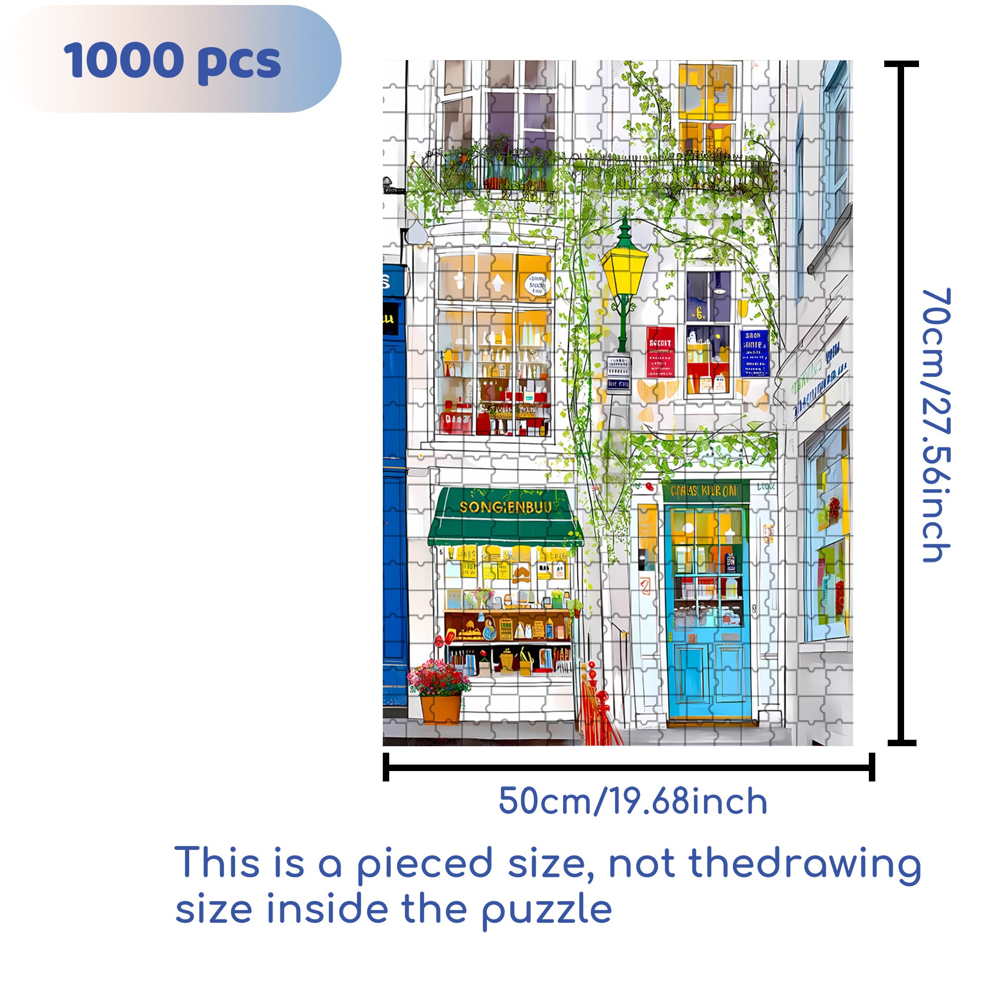 Magical bookstore 500pcs/1000pcs Jigsaw Puzzle, Scratch-Resistant, Interactive Family Game & Brain-Boosting DIY Decor, Perfect for Halloween, Christmas & New Year Gifts, Family Puzzle Game