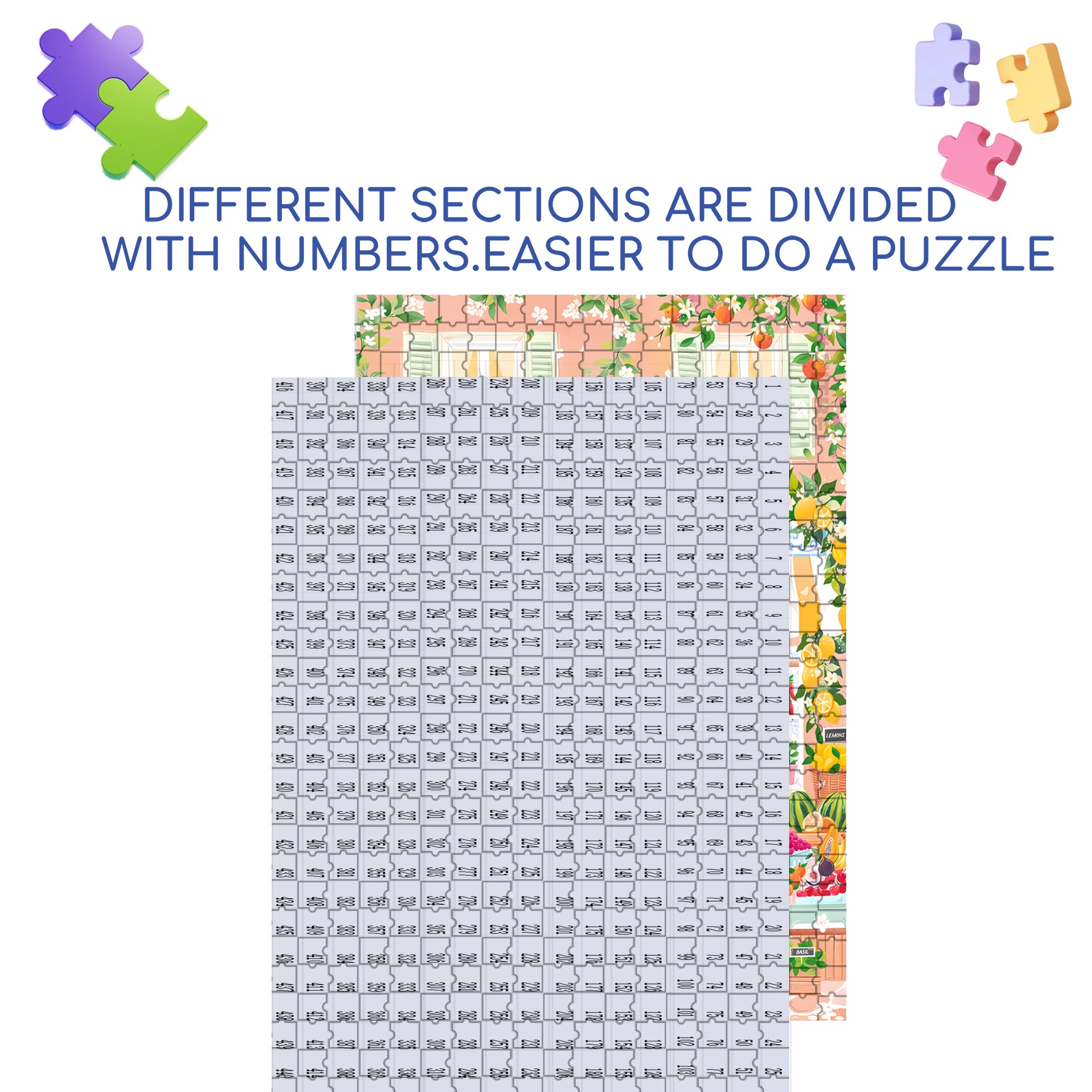 Mediterranean Market 500pcs/1000pcs Jigsaw Puzzle, Scratch-Resistant, Interactive Family Game & Brain-Boosting DIY Decor, Perfect for Halloween, Christmas & New Year Gifts, Family Puzzle Game