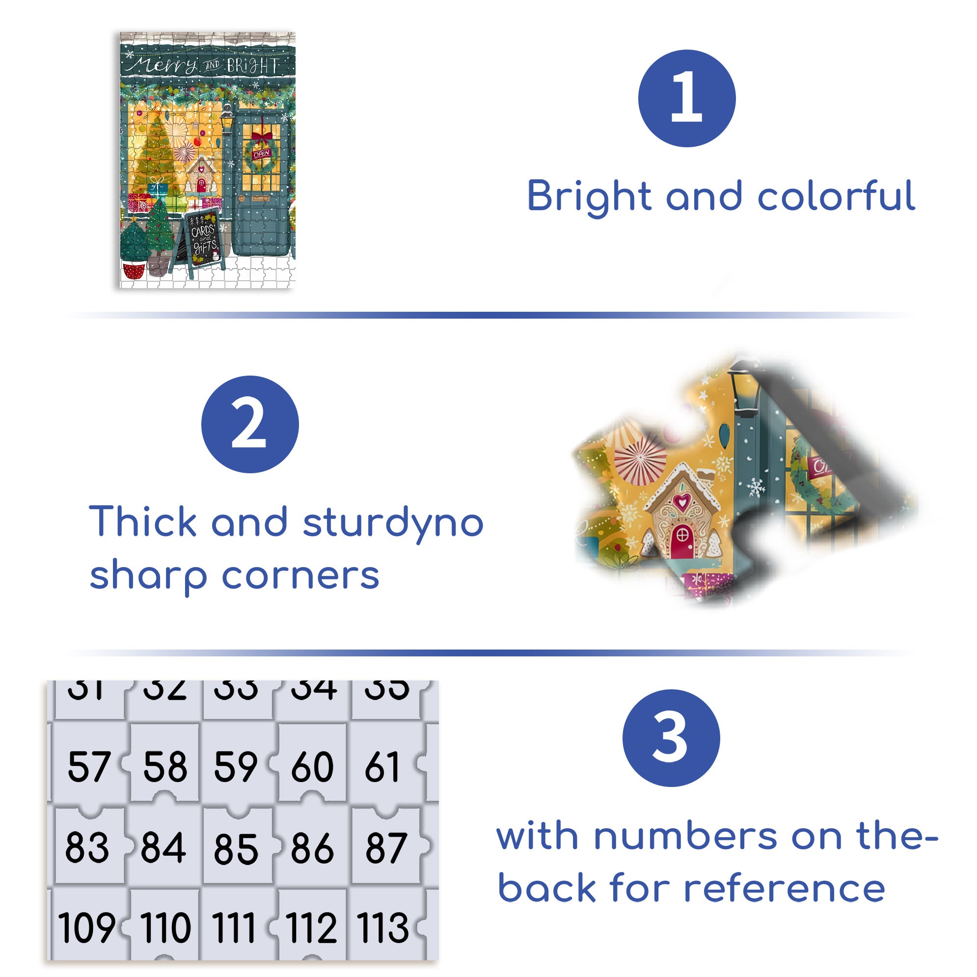 Merry & Bright 500pcs/1000pcs Jigsaw Puzzle, Scratch-Resistant, Interactive Family Game & Brain-Boosting DIY Decor, Perfect for Halloween, Christmas & New Year Gifts, Family Puzzle Game