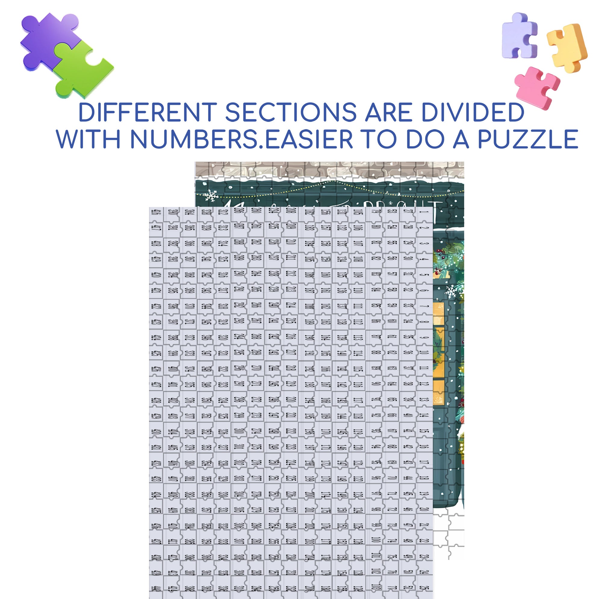 Merry & Bright 500pcs/1000pcs Jigsaw Puzzle, Scratch-Resistant, Interactive Family Game & Brain-Boosting DIY Decor, Perfect for Halloween, Christmas & New Year Gifts, Family Puzzle Game