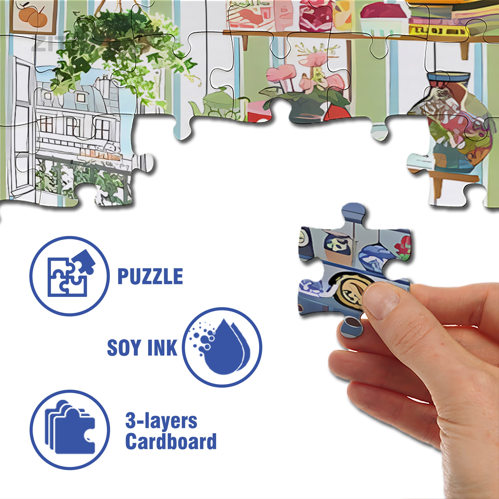Mia's Kitchen 500pcs/1000pcs Jigsaw Puzzle, Scratch-Resistant, Interactive Family Game & Brain-Boosting DIY Decor, Perfect for Halloween, Christmas & New Year Gifts, Family Puzzle Game