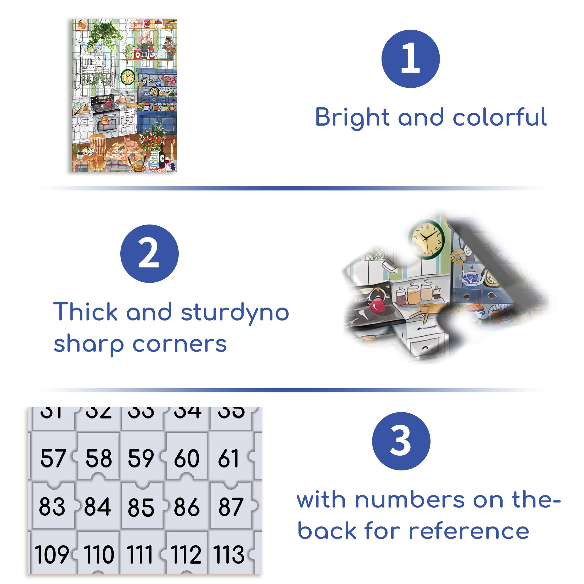 Mia's Kitchen 500pcs/1000pcs Jigsaw Puzzle, Scratch-Resistant, Interactive Family Game & Brain-Boosting DIY Decor, Perfect for Halloween, Christmas & New Year Gifts, Family Puzzle Game