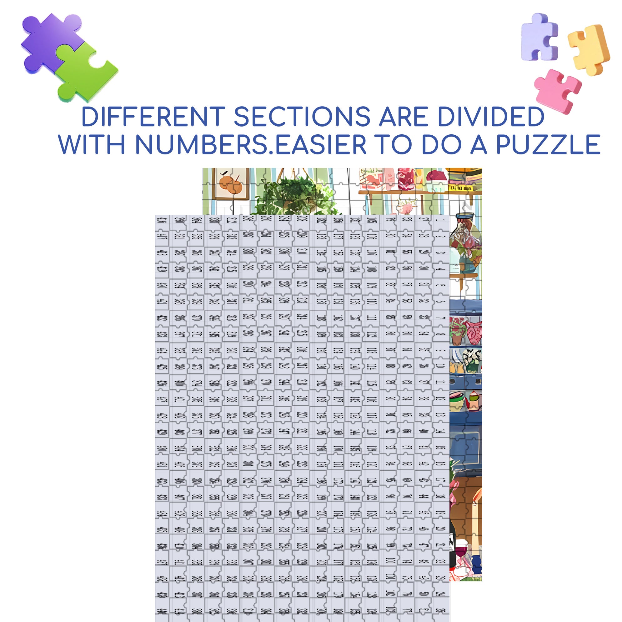 Mia's Kitchen 500pcs/1000pcs Jigsaw Puzzle, Scratch-Resistant, Interactive Family Game & Brain-Boosting DIY Decor, Perfect for Halloween, Christmas & New Year Gifts, Family Puzzle Game