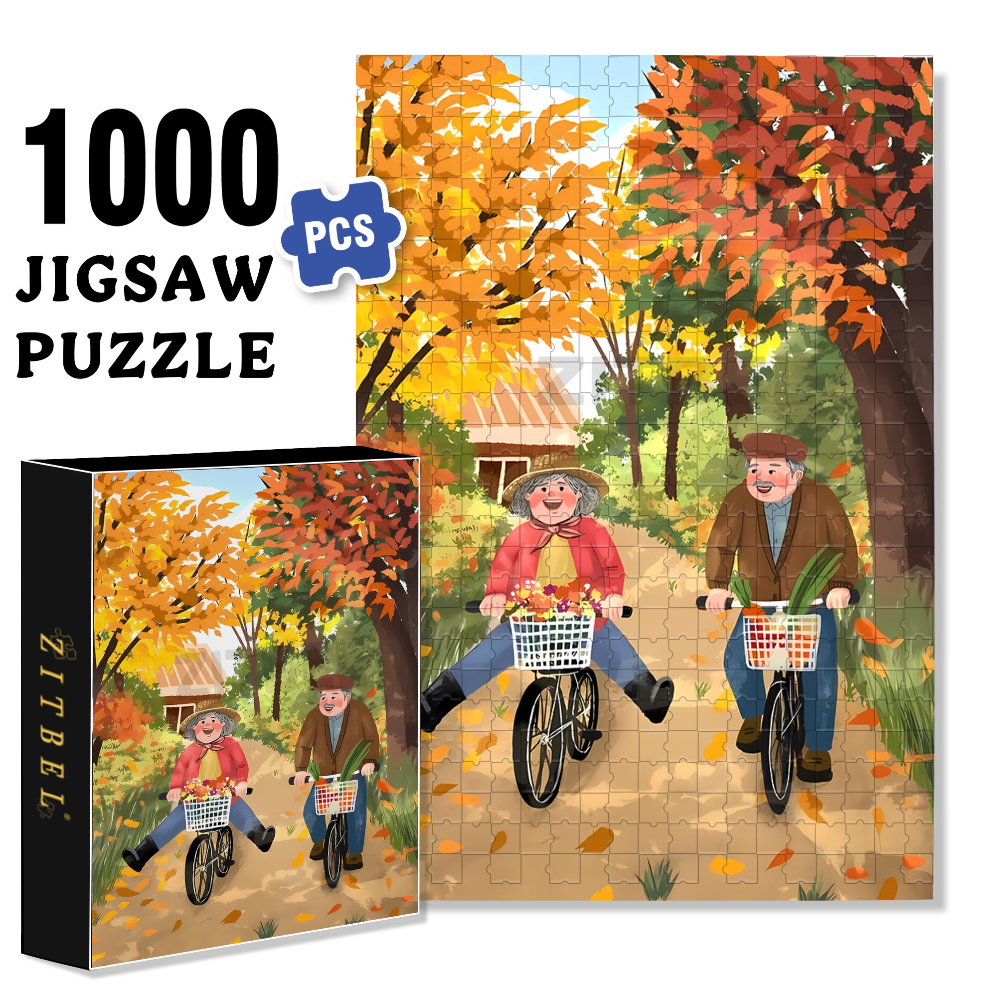 Old Buddy 500pcs/1000pcs Jigsaw Puzzle, Scratch-Resistant, Interactive Family Game & Brain-Boosting DIY Decor, Perfect for Halloween, Christmas & New Year Gifts, Family Puzzle Game