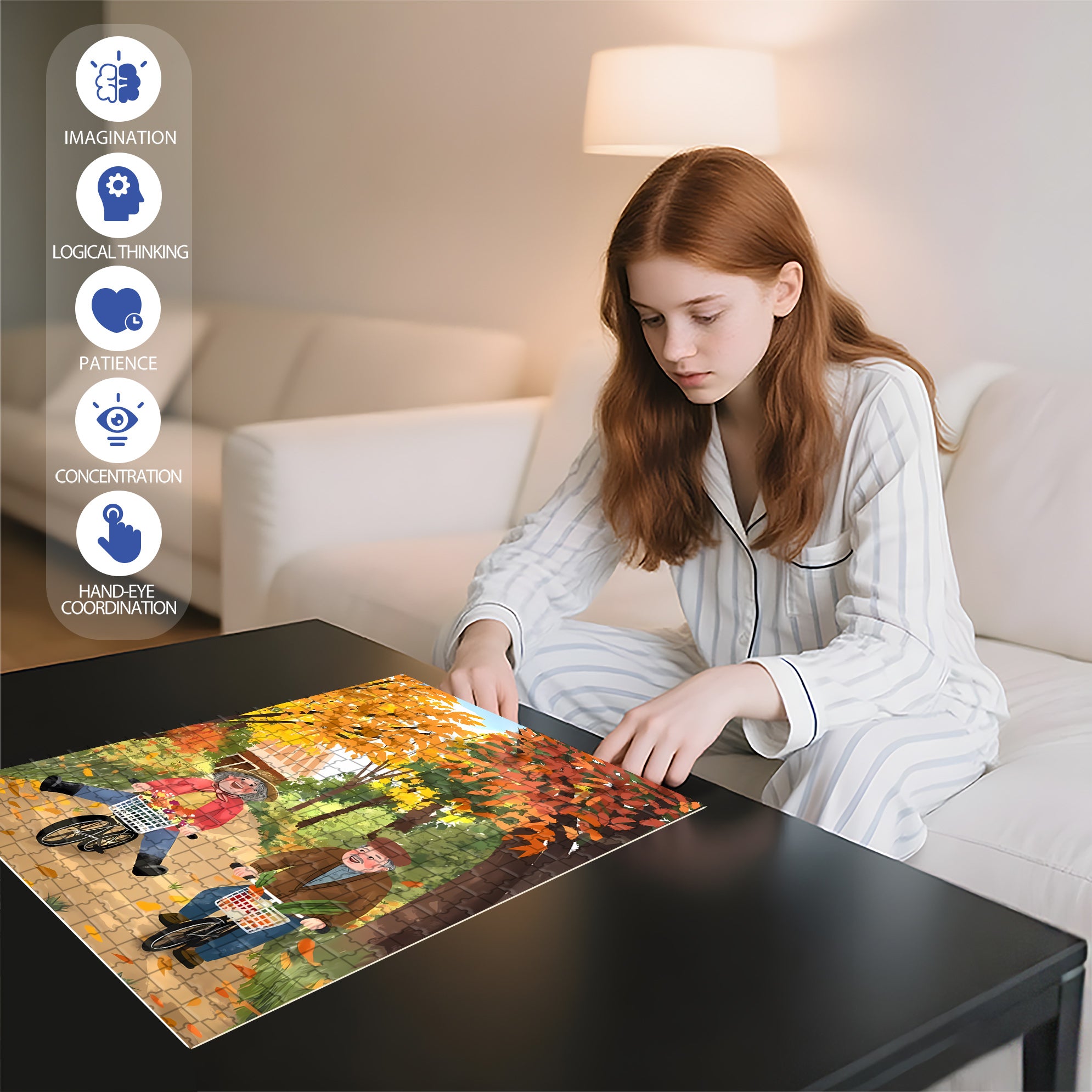 Old Buddy 500pcs/1000pcs Jigsaw Puzzle, Scratch-Resistant, Interactive Family Game & Brain-Boosting DIY Decor, Perfect for Halloween, Christmas & New Year Gifts, Family Puzzle Game