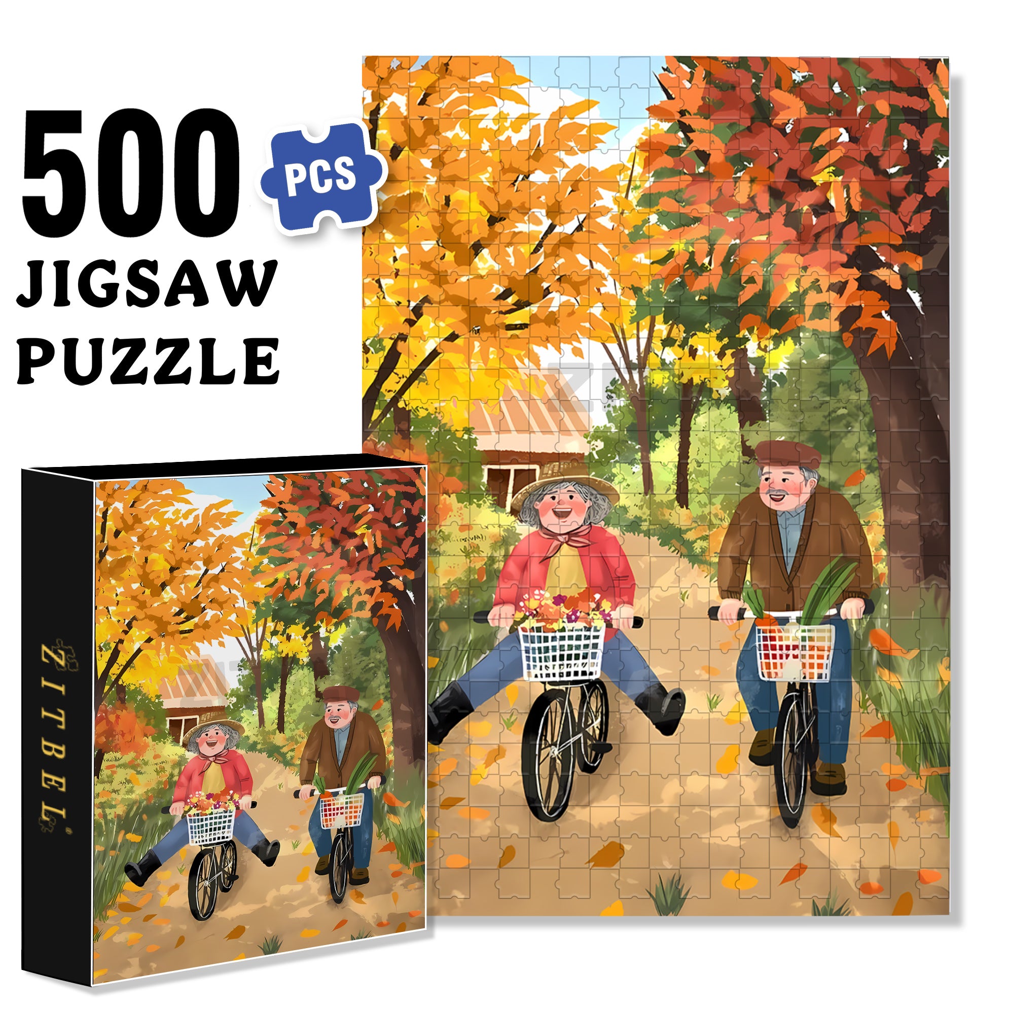 Old Buddy 500pcs/1000pcs Jigsaw Puzzle, Scratch-Resistant, Interactive Family Game & Brain-Boosting DIY Decor, Perfect for Halloween, Christmas & New Year Gifts, Family Puzzle Game