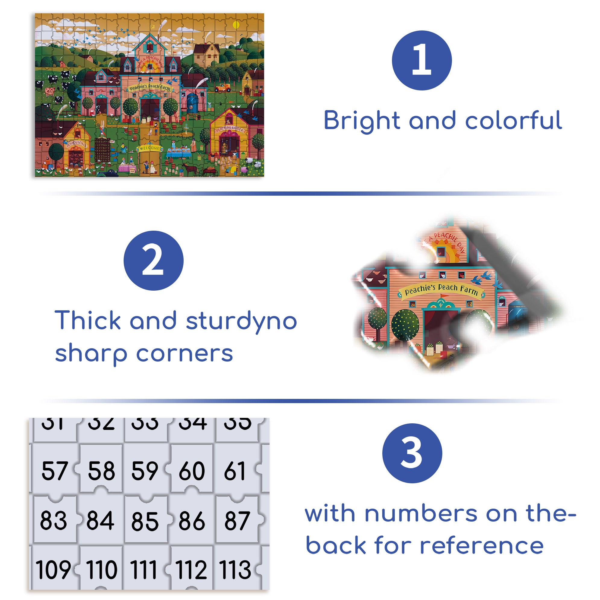 Peachie's Peach Farm 500pcs/1000pcs Jigsaw Puzzle, Scratch-Resistant, Interactive Family Game & Brain-Boosting DIY Decor, Perfect for Halloween, Christmas & New Year Gifts, Family Puzzle Game