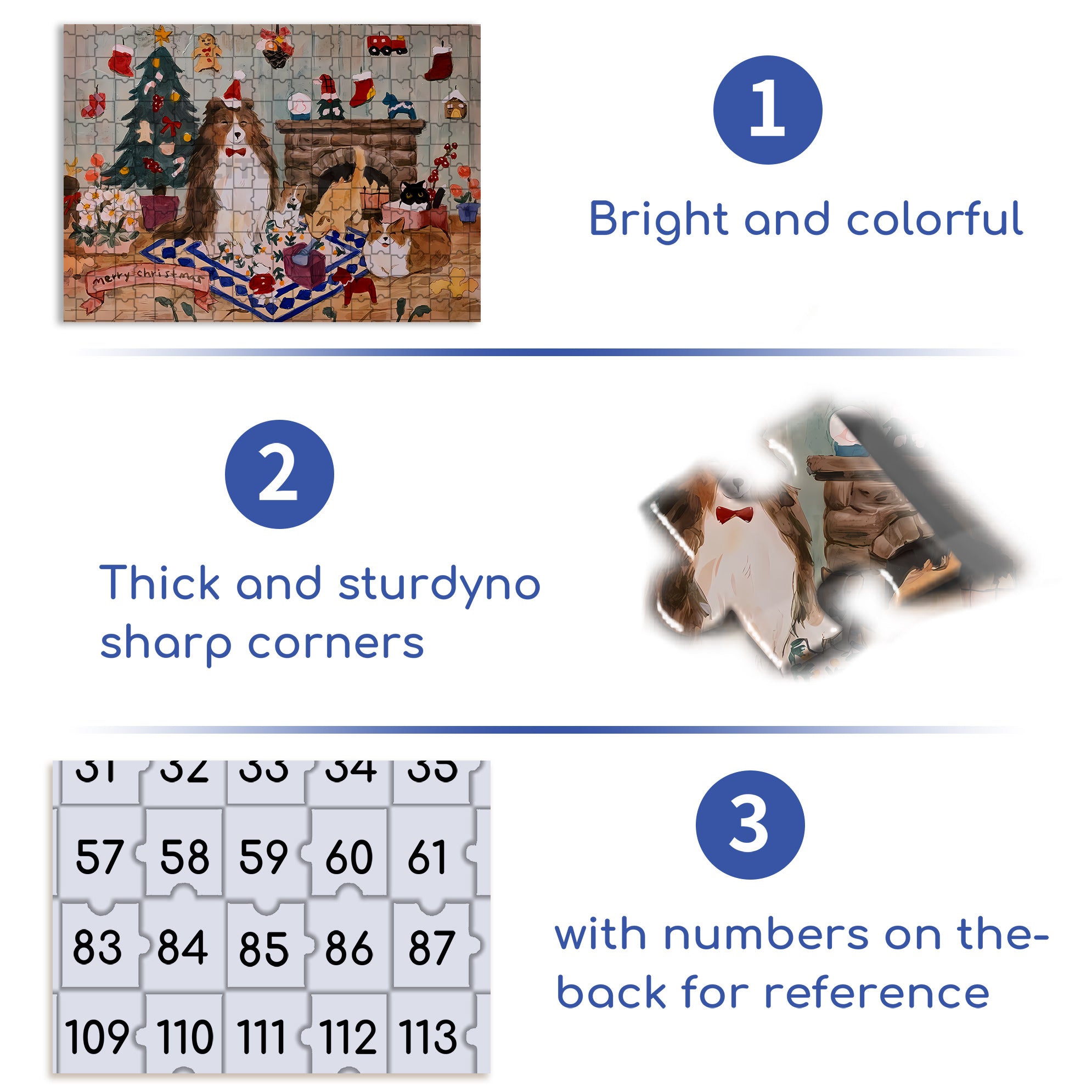 Pets Christmas 500pcs/1000pcs Jigsaw Puzzle, Scratch-Resistant, Interactive Family Game & Brain-Boosting DIY Decor, Perfect for Halloween, Christmas & New Year Gifts, Family Puzzle Game
