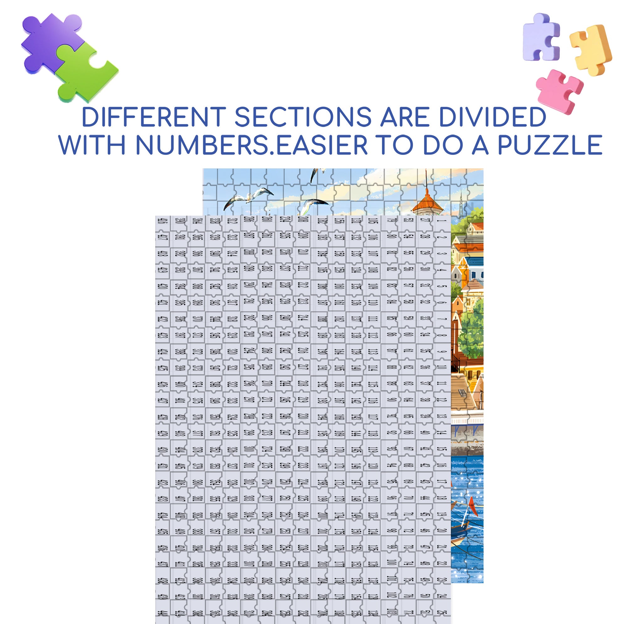 Pier Scenery 500pcs/1000pcs Jigsaw Puzzle, Scratch-Resistant, Interactive Family Game & Brain-Boosting DIY Decor, Perfect for Halloween, Christmas & New Year Gifts, Family Puzzle Game