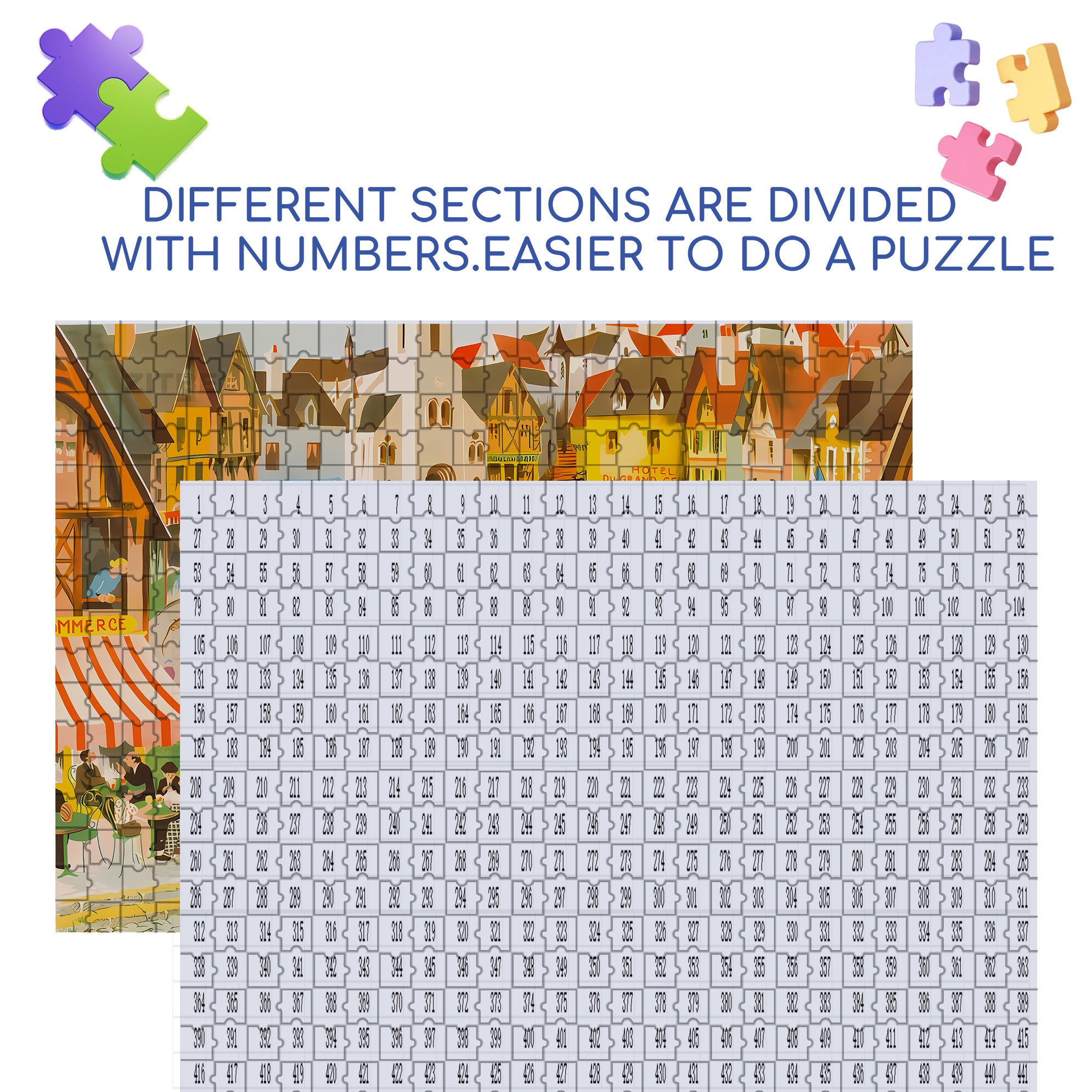 Place Of Village 500pcs/1000pcs Jigsaw Puzzle, Scratch-Resistant, Interactive Family Game & Brain-Boosting DIY Decor, Perfect for Halloween, Christmas & New Year Gifts, Family Puzzle Game