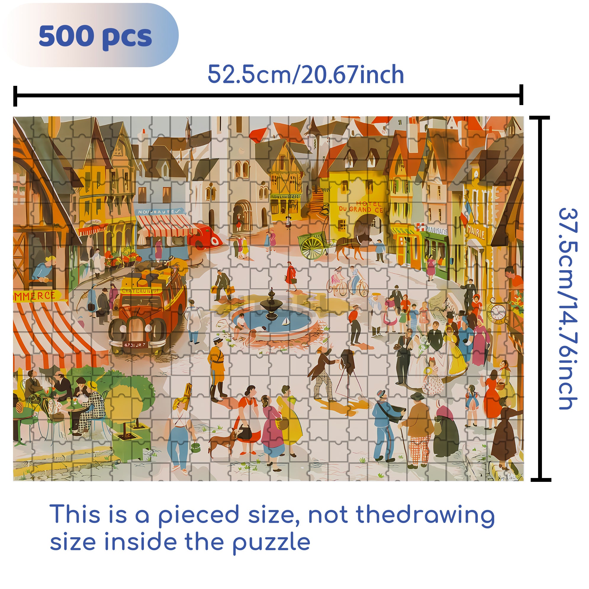 Place Of Village 500pcs/1000pcs Jigsaw Puzzle, Scratch-Resistant, Interactive Family Game & Brain-Boosting DIY Decor, Perfect for Halloween, Christmas & New Year Gifts, Family Puzzle Game