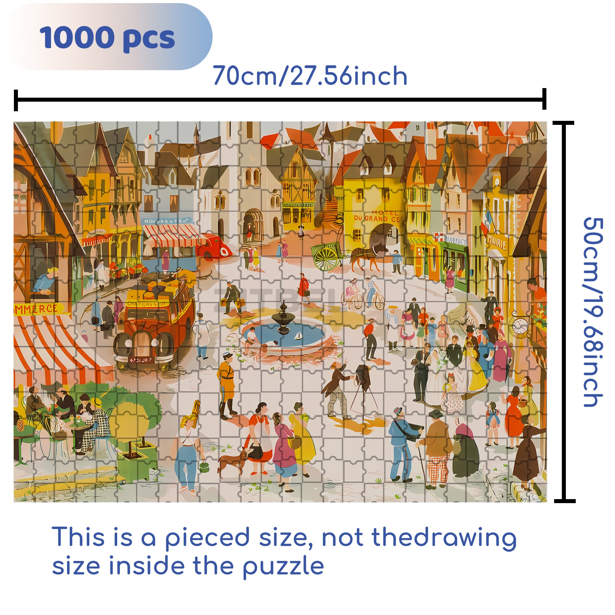 Place Of Village 500pcs/1000pcs Jigsaw Puzzle, Scratch-Resistant, Interactive Family Game & Brain-Boosting DIY Decor, Perfect for Halloween, Christmas & New Year Gifts, Family Puzzle Game