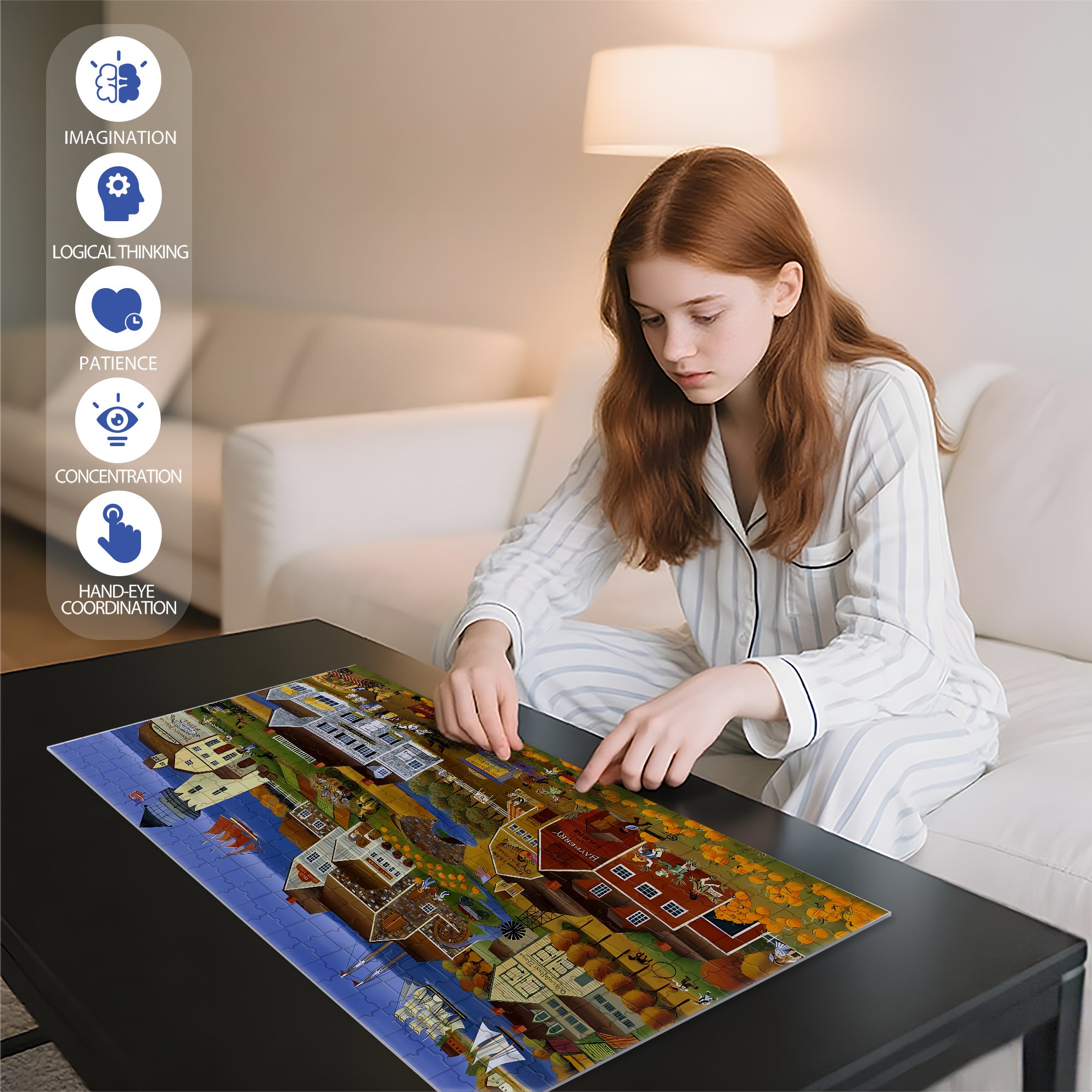 Pumpkin Harvest 500pcs/1000pcs Jigsaw Puzzle, Scratch-Resistant, Interactive Family Game & Brain-Boosting DIY Decor, Perfect for Halloween, Christmas & New Year Gifts, Family Puzzle Game