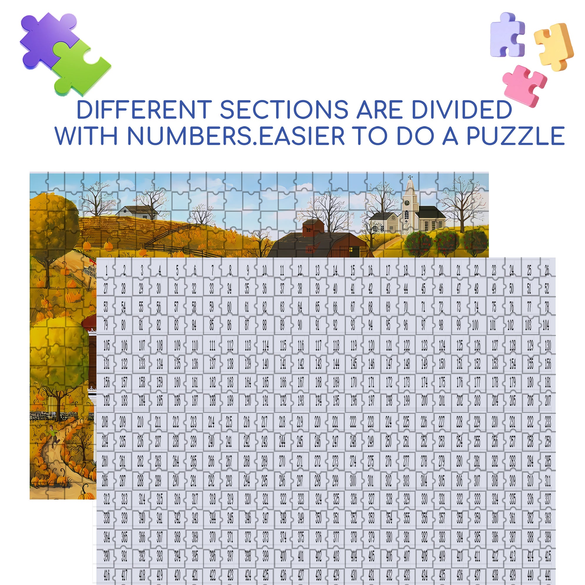 Pumpkin House 2 500pcs/1000pcs Jigsaw Puzzle, Scratch-Resistant, Interactive Family Game & Brain-Boosting DIY Decor, Perfect for Halloween, Christmas & New Year Gifts, Family Puzzle Game