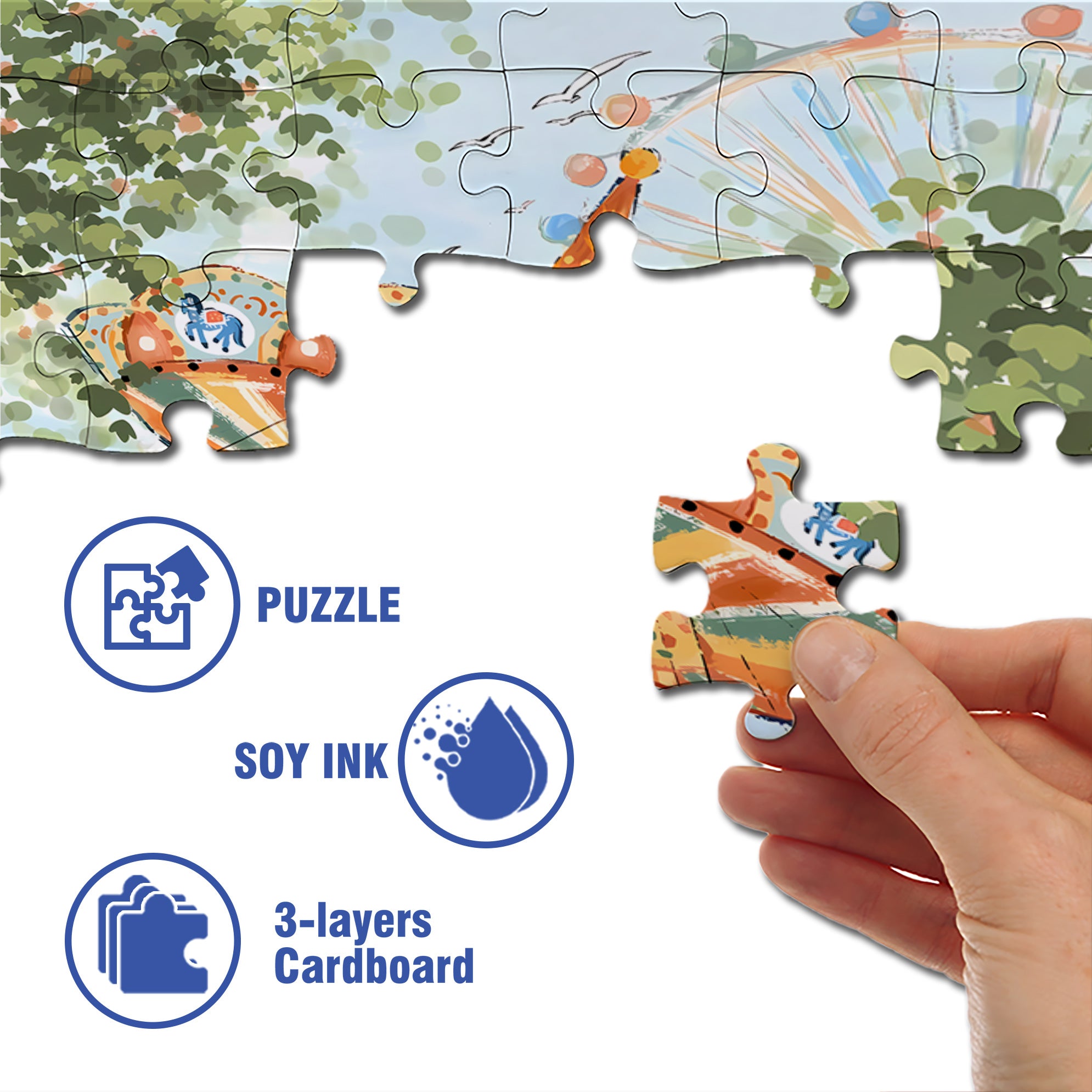 Rotating Swing 500pcs/1000pcs Jigsaw Puzzle, Scratch-Resistant, Interactive Family Game & Brain-Boosting DIY Decor, Perfect for Halloween, Christmas & New Year Gifts, Family Puzzle Game