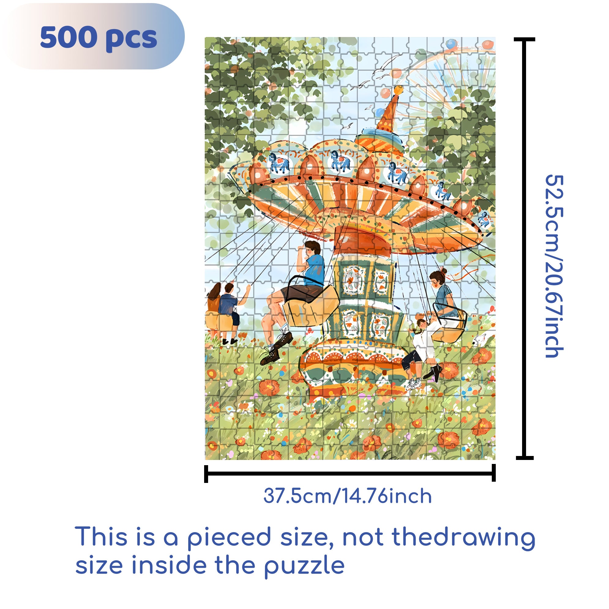 Rotating Swing 500pcs/1000pcs Jigsaw Puzzle, Scratch-Resistant, Interactive Family Game & Brain-Boosting DIY Decor, Perfect for Halloween, Christmas & New Year Gifts, Family Puzzle Game