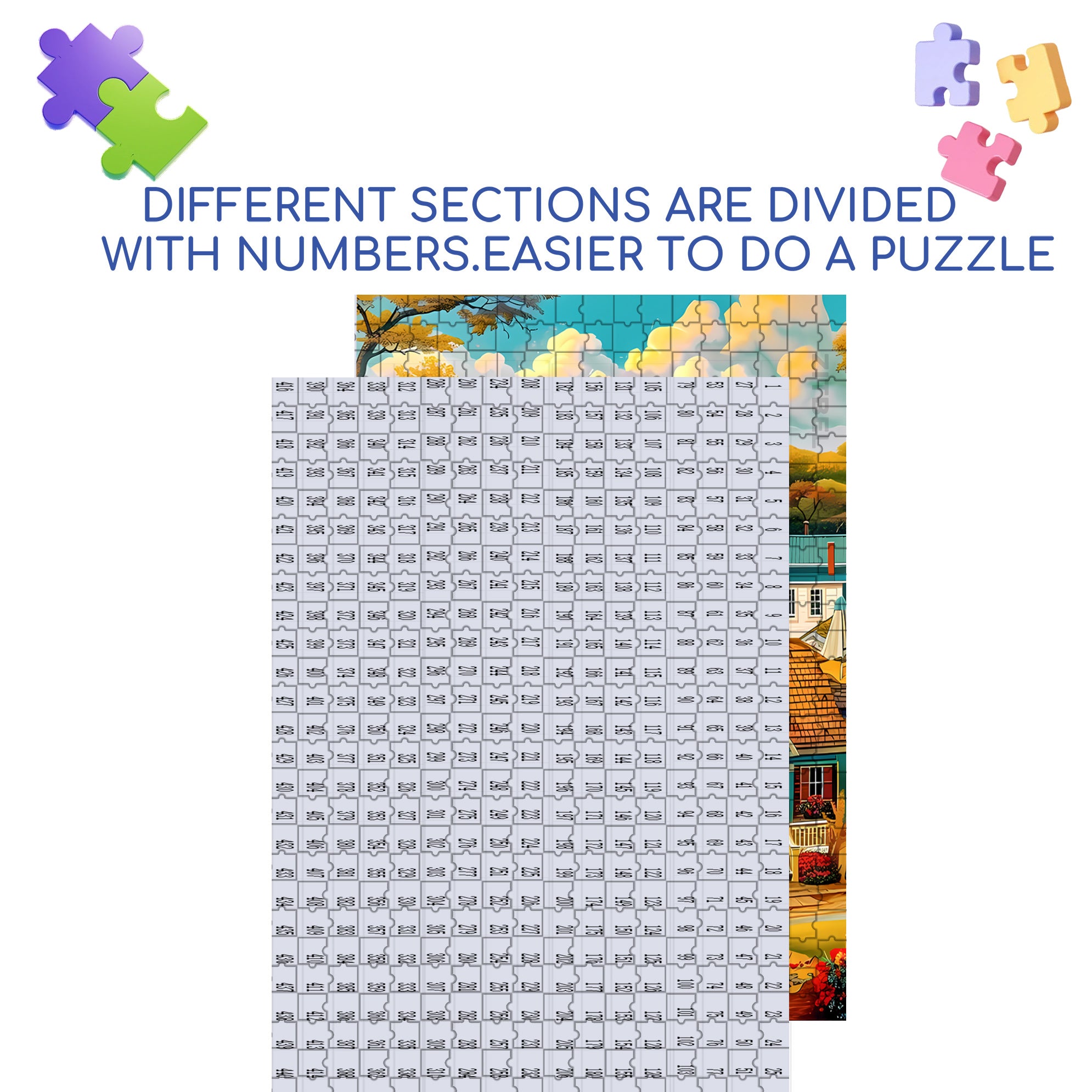 Rural America 500pcs/1000pcs Jigsaw Puzzle, Scratch-Resistant, Interactive Family Game & Brain-Boosting DIY Decor, Perfect for Halloween, Christmas & New Year Gifts, Family Puzzle Game