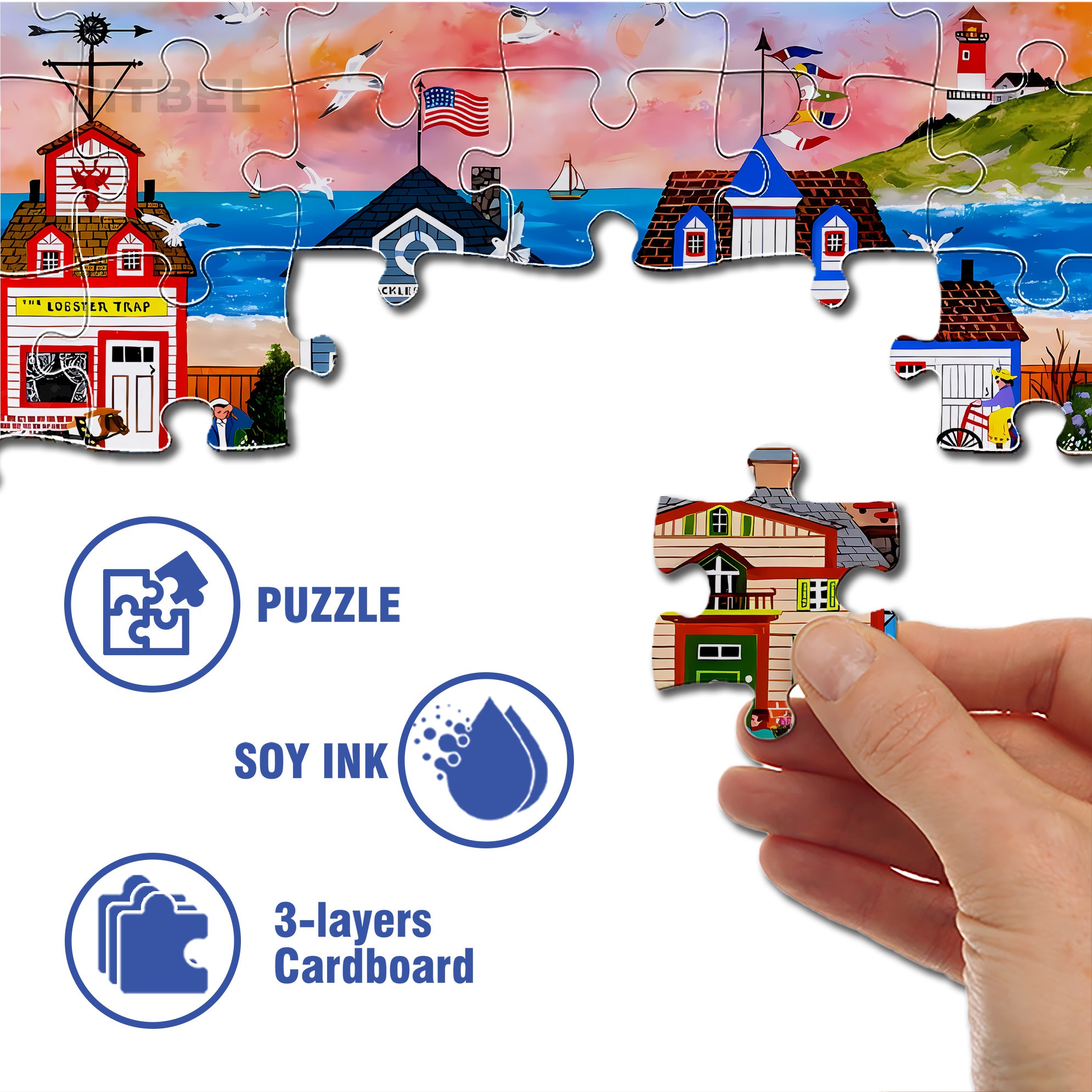 Sails For Sale 500pcs/1000pcs Jigsaw Puzzle, Scratch-Resistant, Interactive Family Game & Brain-Boosting DIY Decor, Perfect for Halloween, Christmas & New Year Gifts, Family Puzzle Game