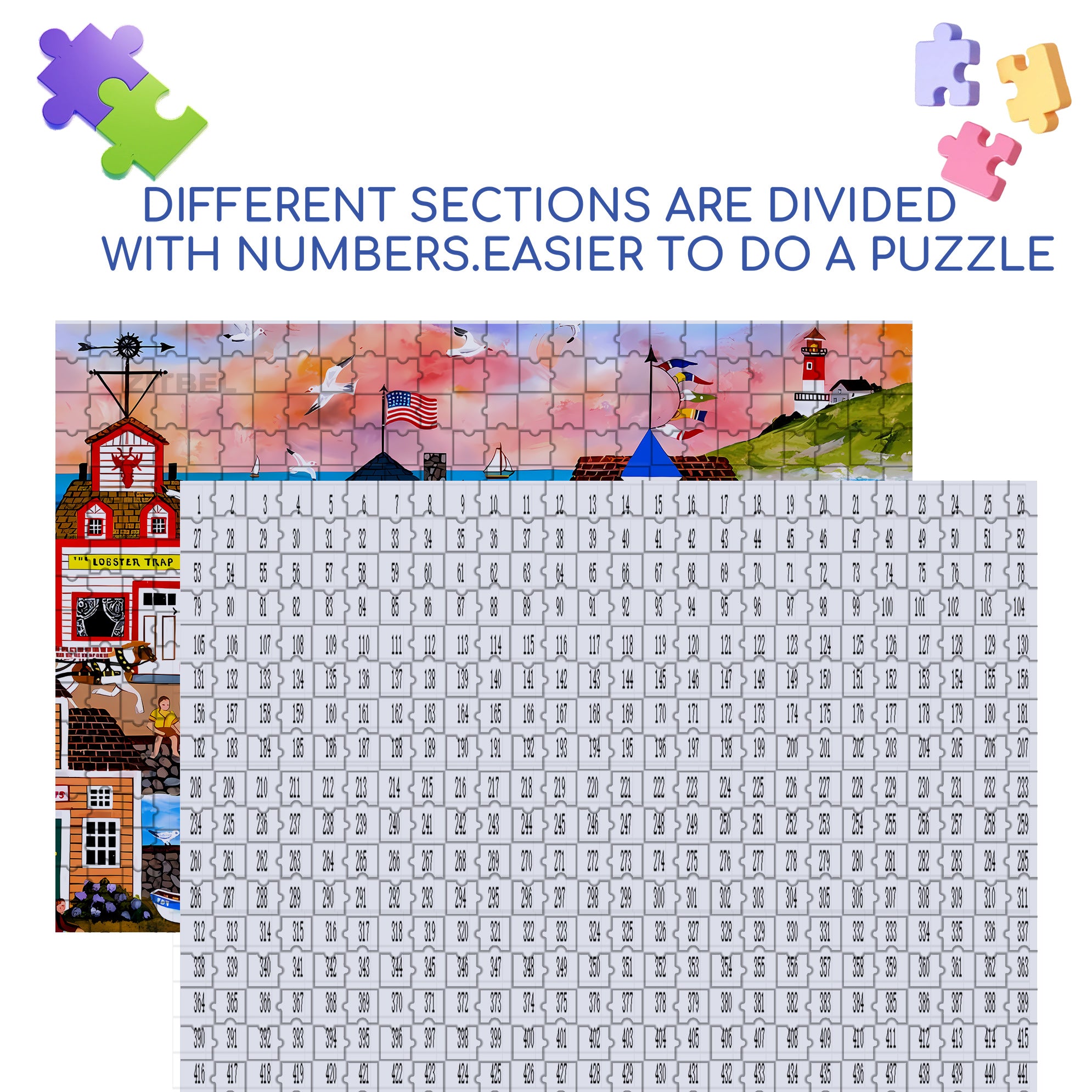 Sails For Sale 500pcs/1000pcs Jigsaw Puzzle, Scratch-Resistant, Interactive Family Game & Brain-Boosting DIY Decor, Perfect for Halloween, Christmas & New Year Gifts, Family Puzzle Game