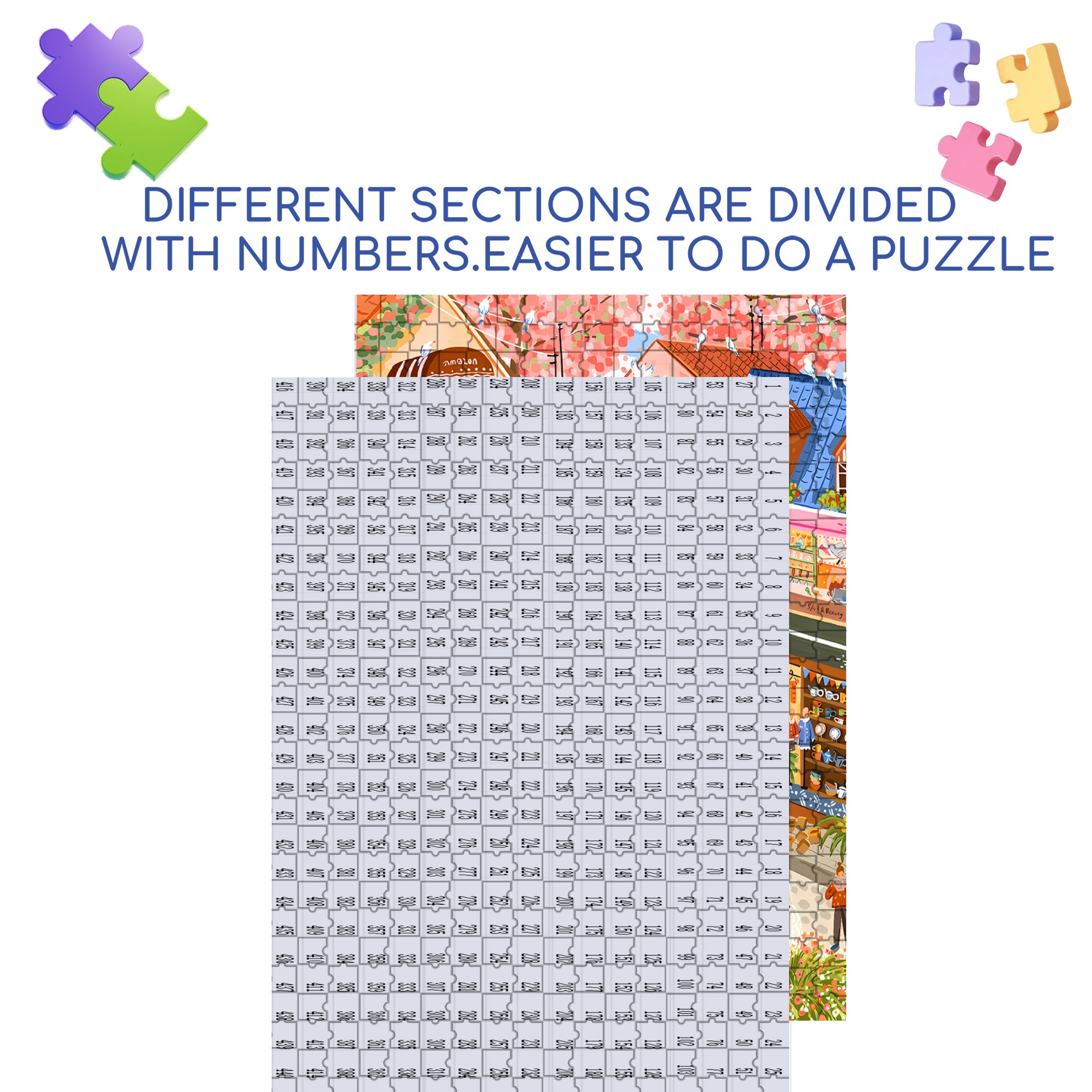 Shopping Day 500pcs/1000pcs Jigsaw Puzzle, Scratch-Resistant, Interactive Family Game & Brain-Boosting DIY Decor, Perfect for Halloween, Christmas & New Year Gifts, Family Puzzle Game