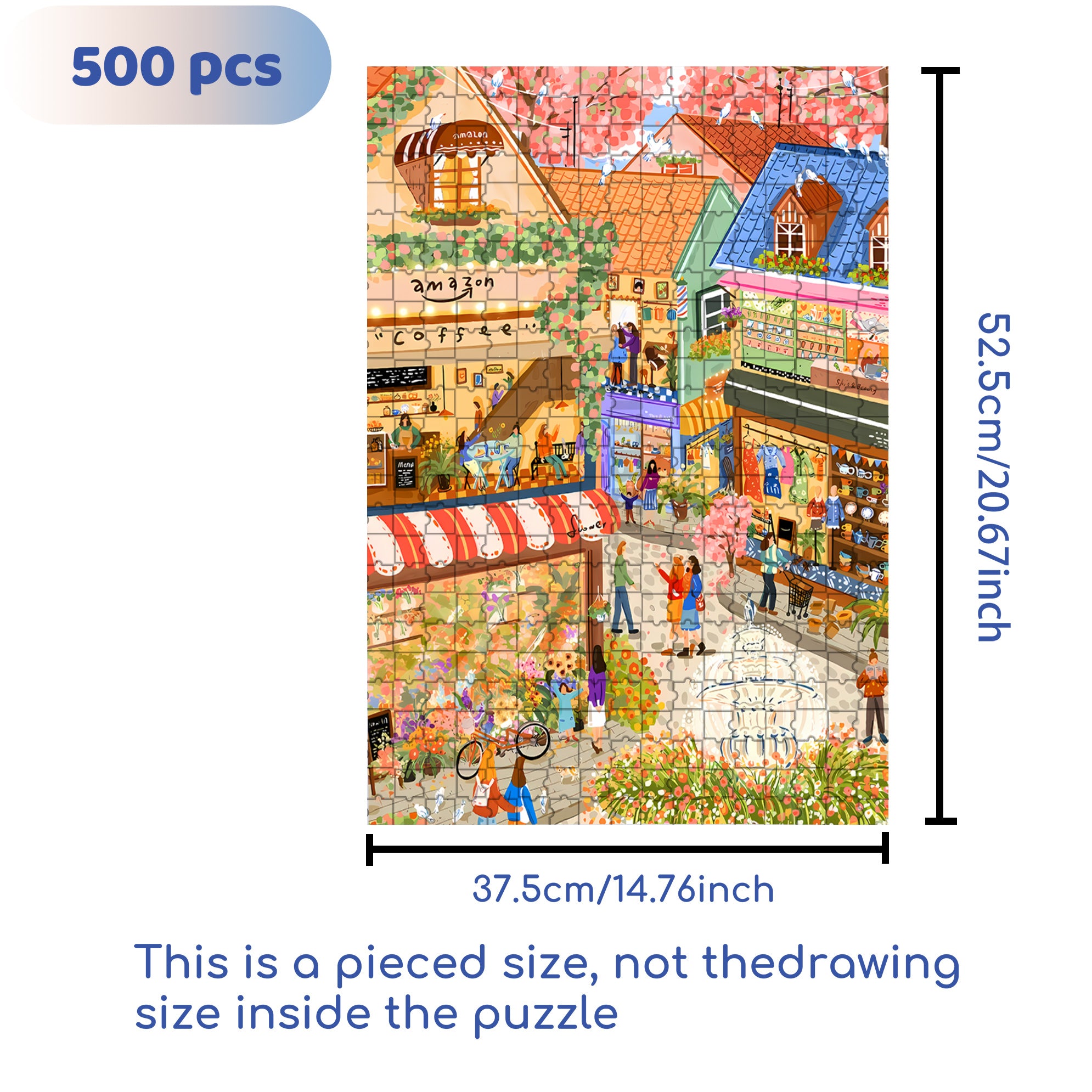 Shopping Day 500pcs/1000pcs Jigsaw Puzzle, Scratch-Resistant, Interactive Family Game & Brain-Boosting DIY Decor, Perfect for Halloween, Christmas & New Year Gifts, Family Puzzle Game