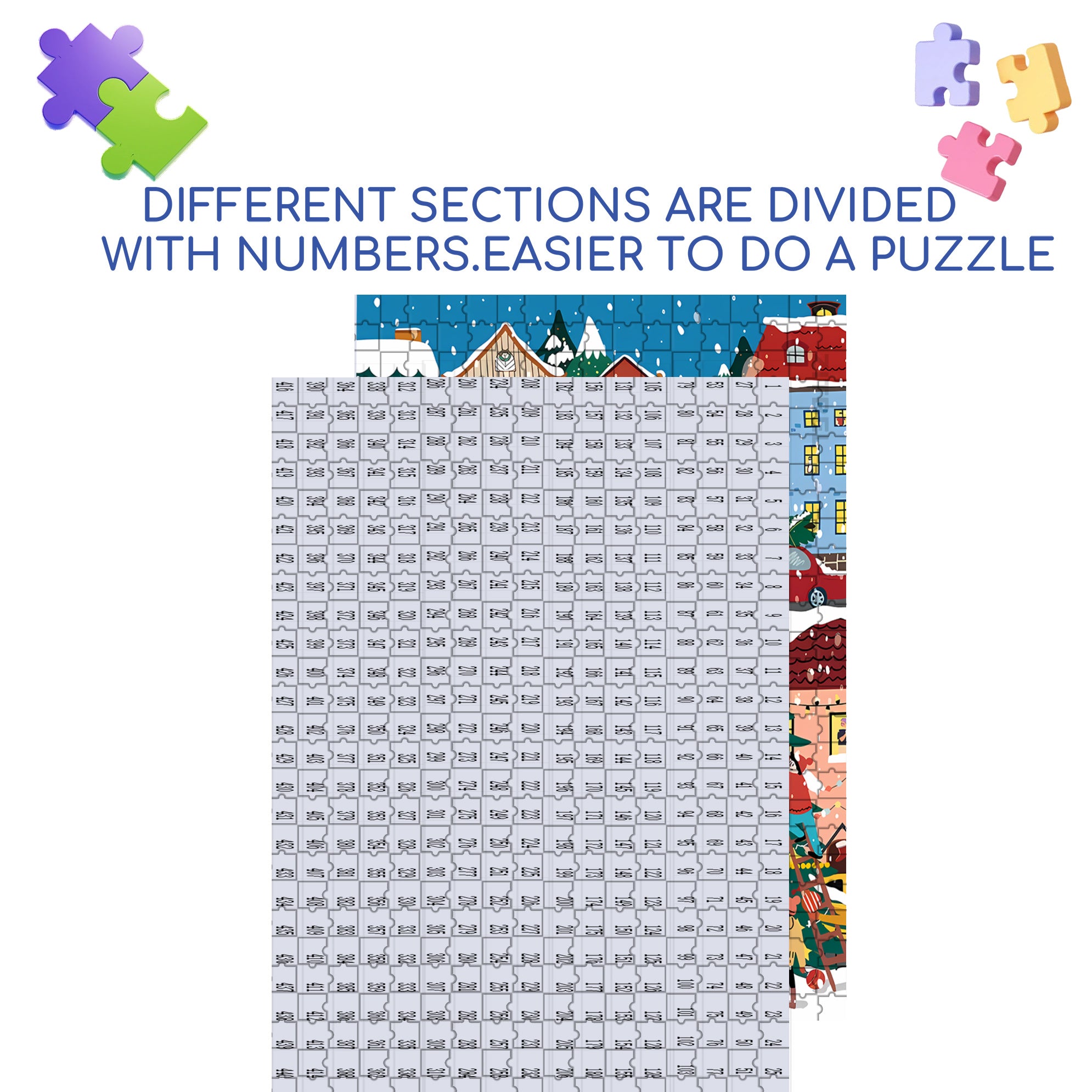 Snow Street 500pcs/1000pcs Jigsaw Puzzle, Scratch-Resistant, Interactive Family Game & Brain-Boosting DIY Decor, Perfect for Halloween, Christmas & New Year Gifts, Family Puzzle Game