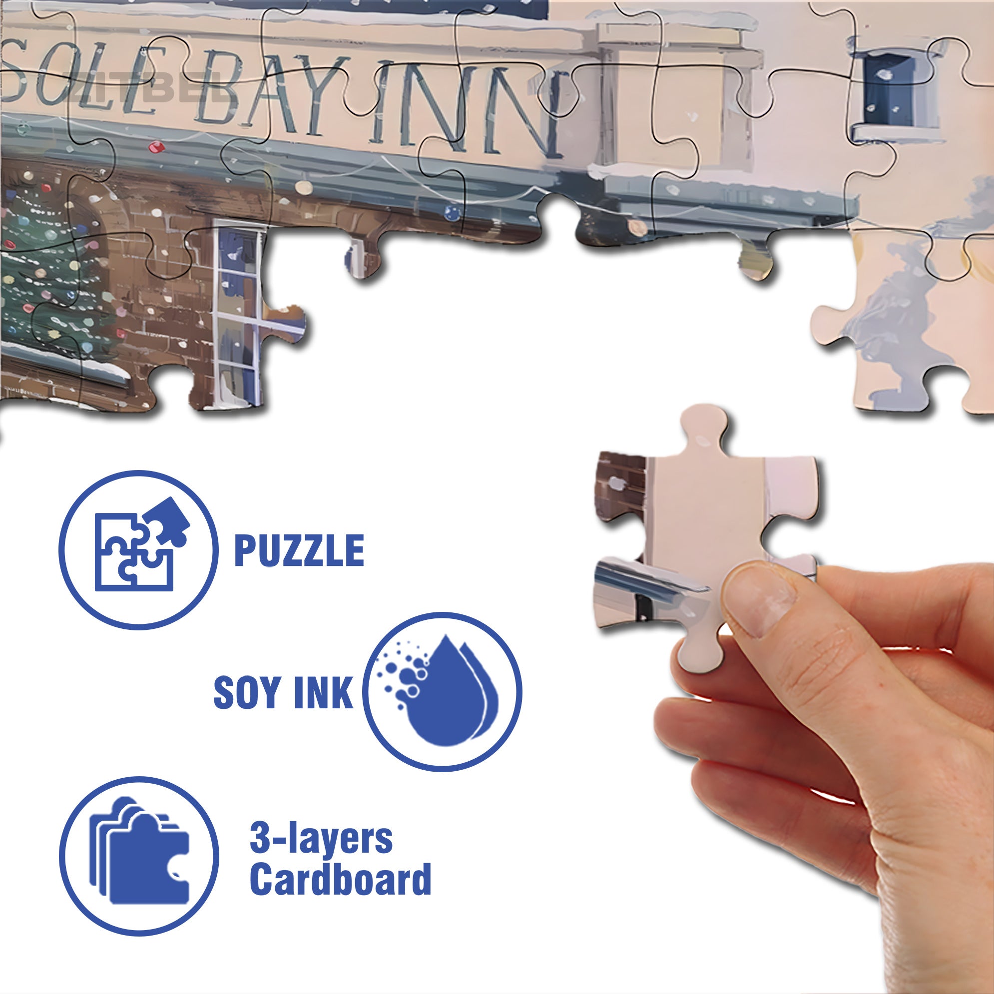 Sole Bay Inn 500pcs/1000pcs Jigsaw Puzzle, Scratch-Resistant, Interactive Family Game & Brain-Boosting DIY Decor, Perfect for Halloween, Christmas & New Year Gifts, Family Puzzle Game