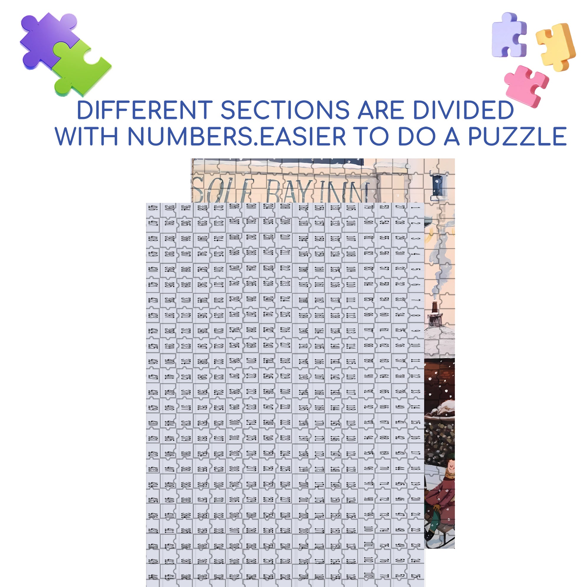 Sole Bay Inn 500pcs/1000pcs Jigsaw Puzzle, Scratch-Resistant, Interactive Family Game & Brain-Boosting DIY Decor, Perfect for Halloween, Christmas & New Year Gifts, Family Puzzle Game