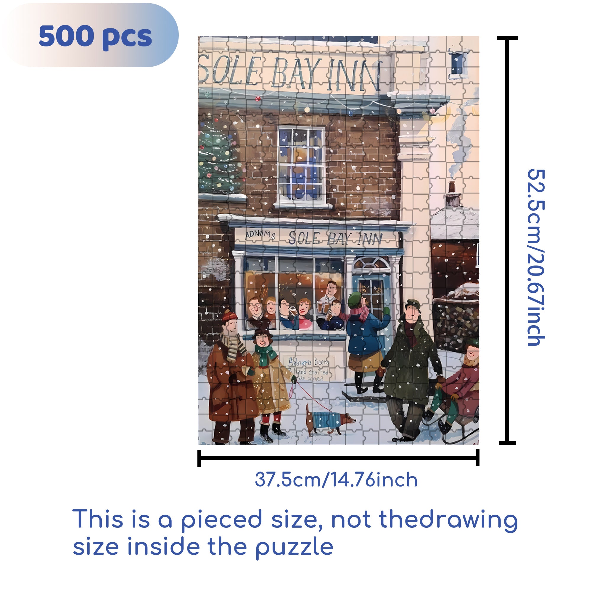 Sole Bay Inn 500pcs/1000pcs Jigsaw Puzzle, Scratch-Resistant, Interactive Family Game & Brain-Boosting DIY Decor, Perfect for Halloween, Christmas & New Year Gifts, Family Puzzle Game