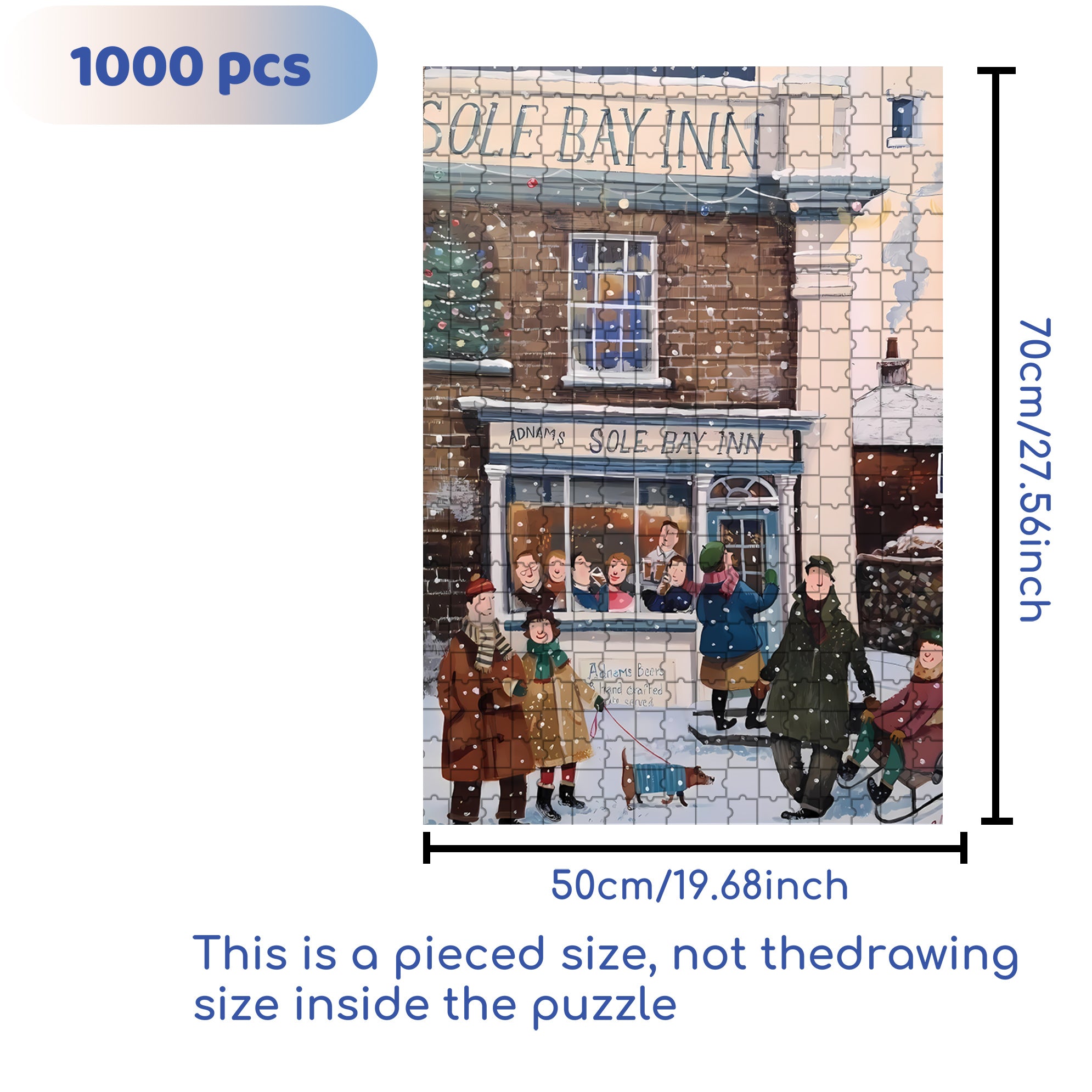 Sole Bay Inn 500pcs/1000pcs Jigsaw Puzzle, Scratch-Resistant, Interactive Family Game & Brain-Boosting DIY Decor, Perfect for Halloween, Christmas & New Year Gifts, Family Puzzle Game