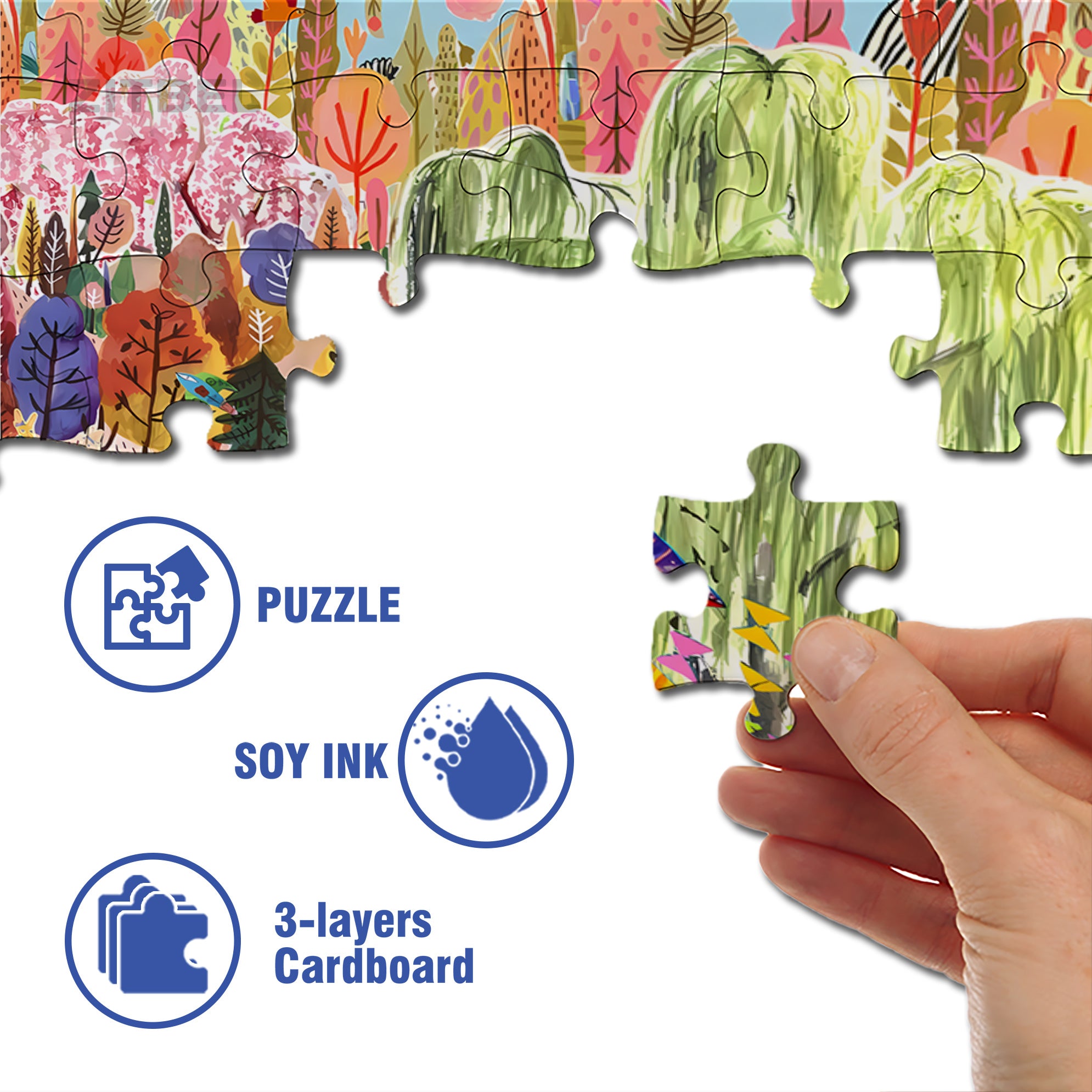 Spring Breeze Blows The Willows 500pcs/1000pcs Jigsaw Puzzle, Scratch-Resistant, Interactive Family Game & Brain-Boosting DIY Decor, Perfect for Halloween, Christmas & New Year Gifts, Family Puzzle Game