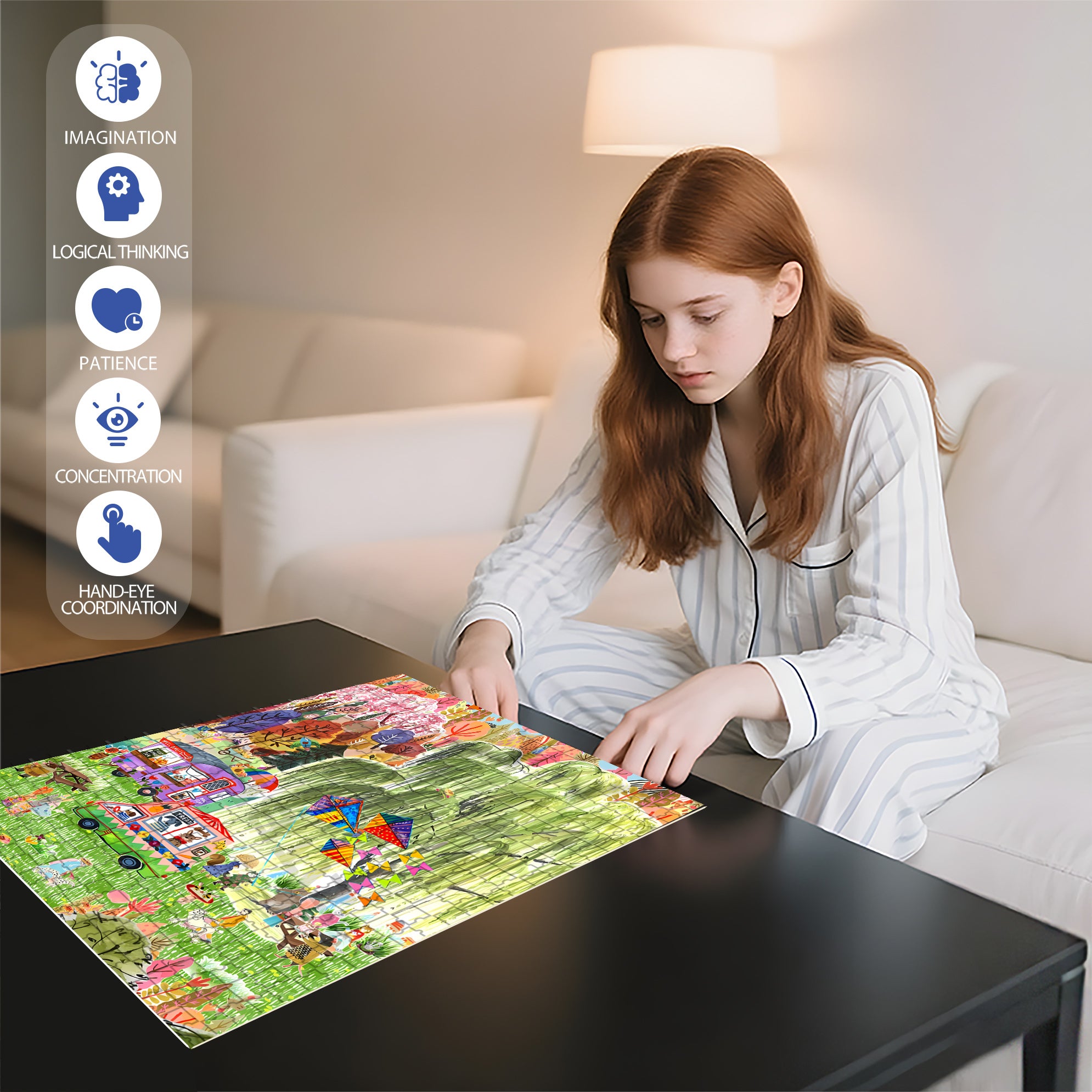 Spring Breeze Blows The Willows 500pcs/1000pcs Jigsaw Puzzle, Scratch-Resistant, Interactive Family Game & Brain-Boosting DIY Decor, Perfect for Halloween, Christmas & New Year Gifts, Family Puzzle Game