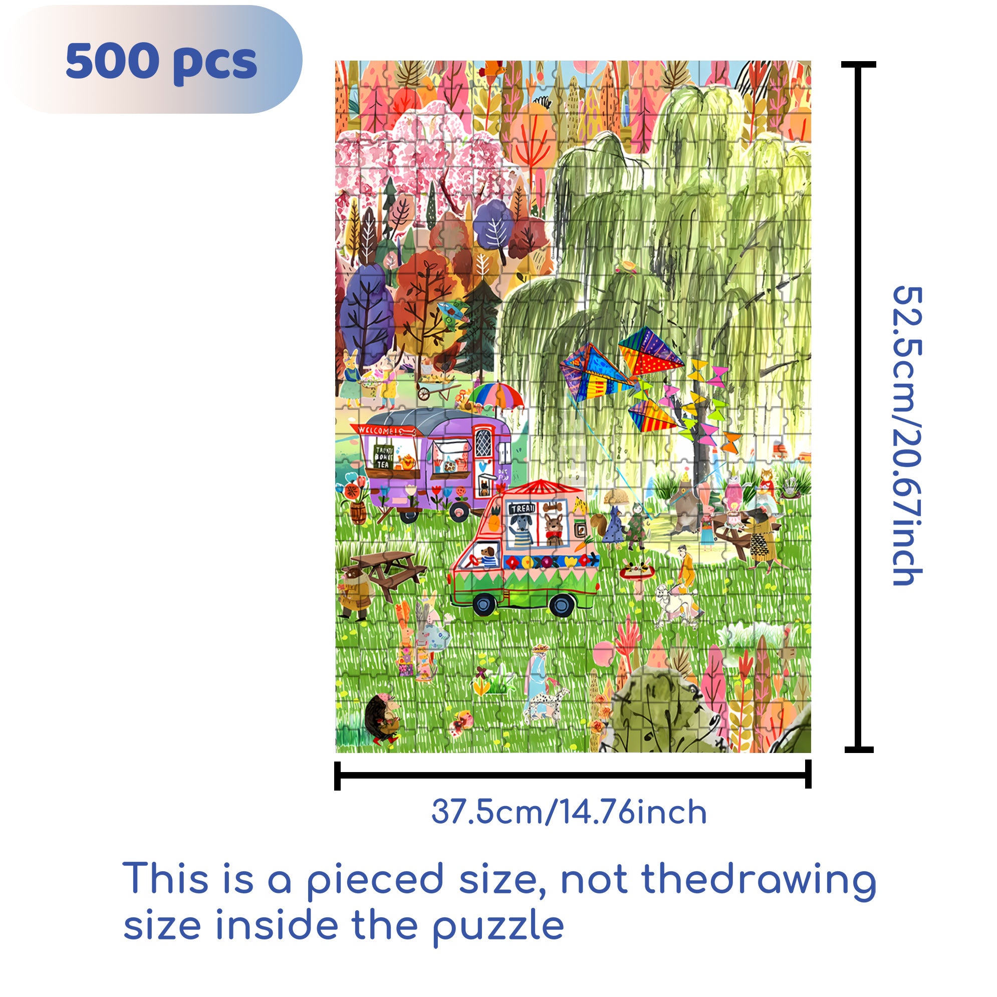 Spring Breeze Blows The Willows 500pcs/1000pcs Jigsaw Puzzle, Scratch-Resistant, Interactive Family Game & Brain-Boosting DIY Decor, Perfect for Halloween, Christmas & New Year Gifts, Family Puzzle Game