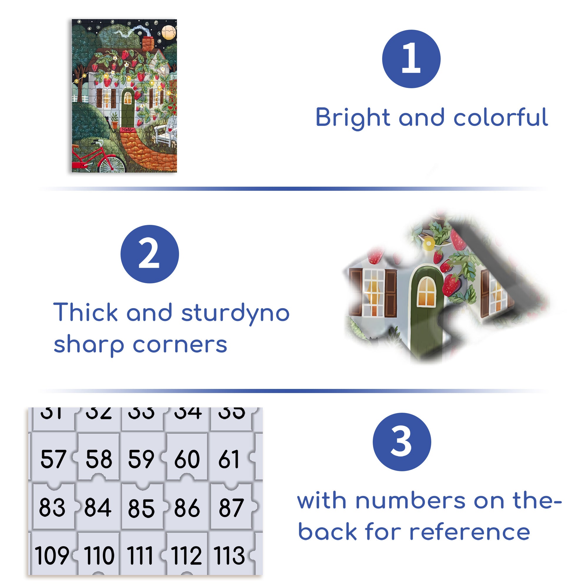 Strawberry Cottage 500pcs/1000pcs Jigsaw Puzzle, Scratch-Resistant, Interactive Family Game & Brain-Boosting DIY Decor, Perfect for Halloween, Christmas & New Year Gifts, Family Puzzle Game