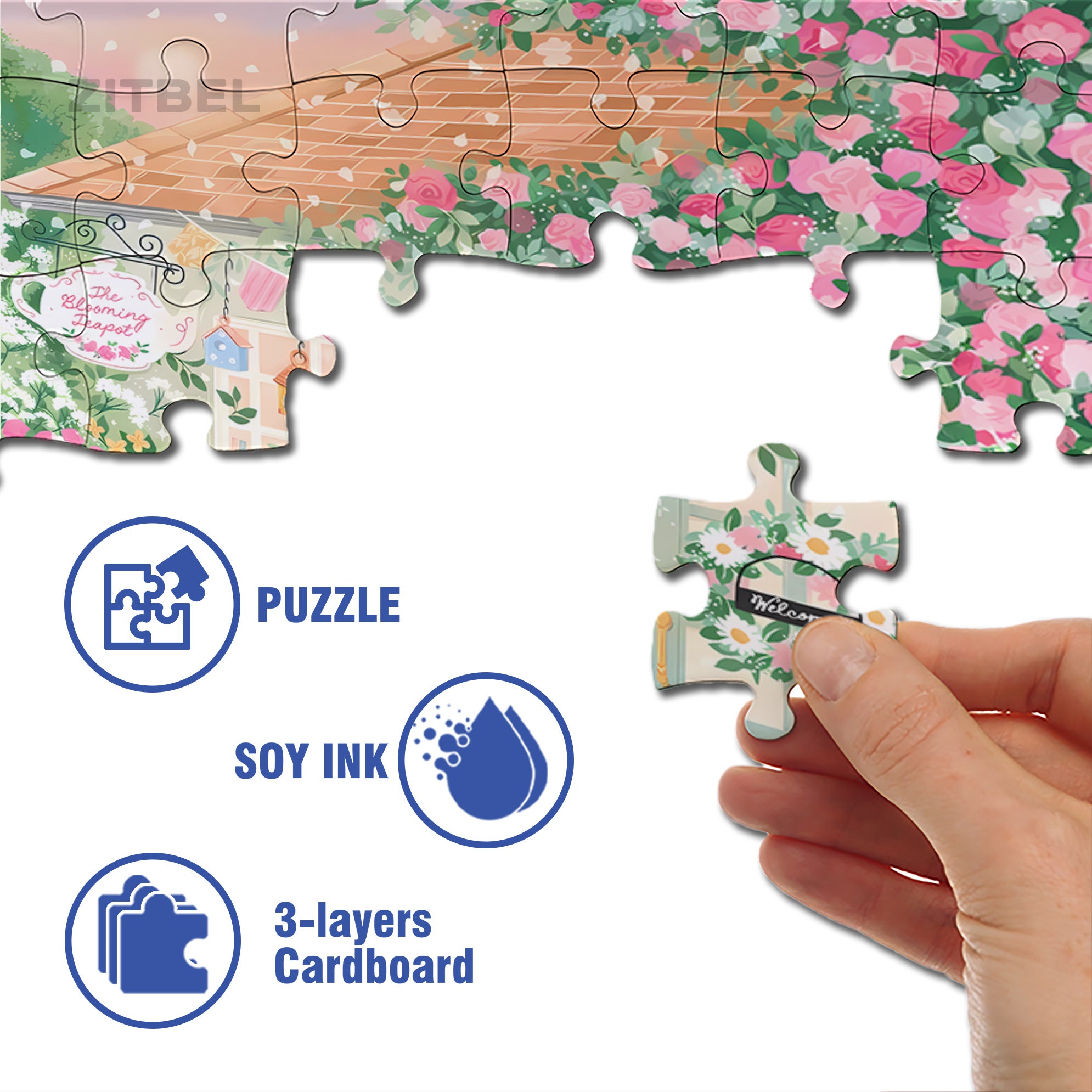 Sunshine Await 500pcs/1000pcs Jigsaw Puzzle, Scratch-Resistant, Interactive Family Game & Brain-Boosting DIY Decor, Perfect for Halloween, Christmas & New Year Gifts, Family Puzzle Game