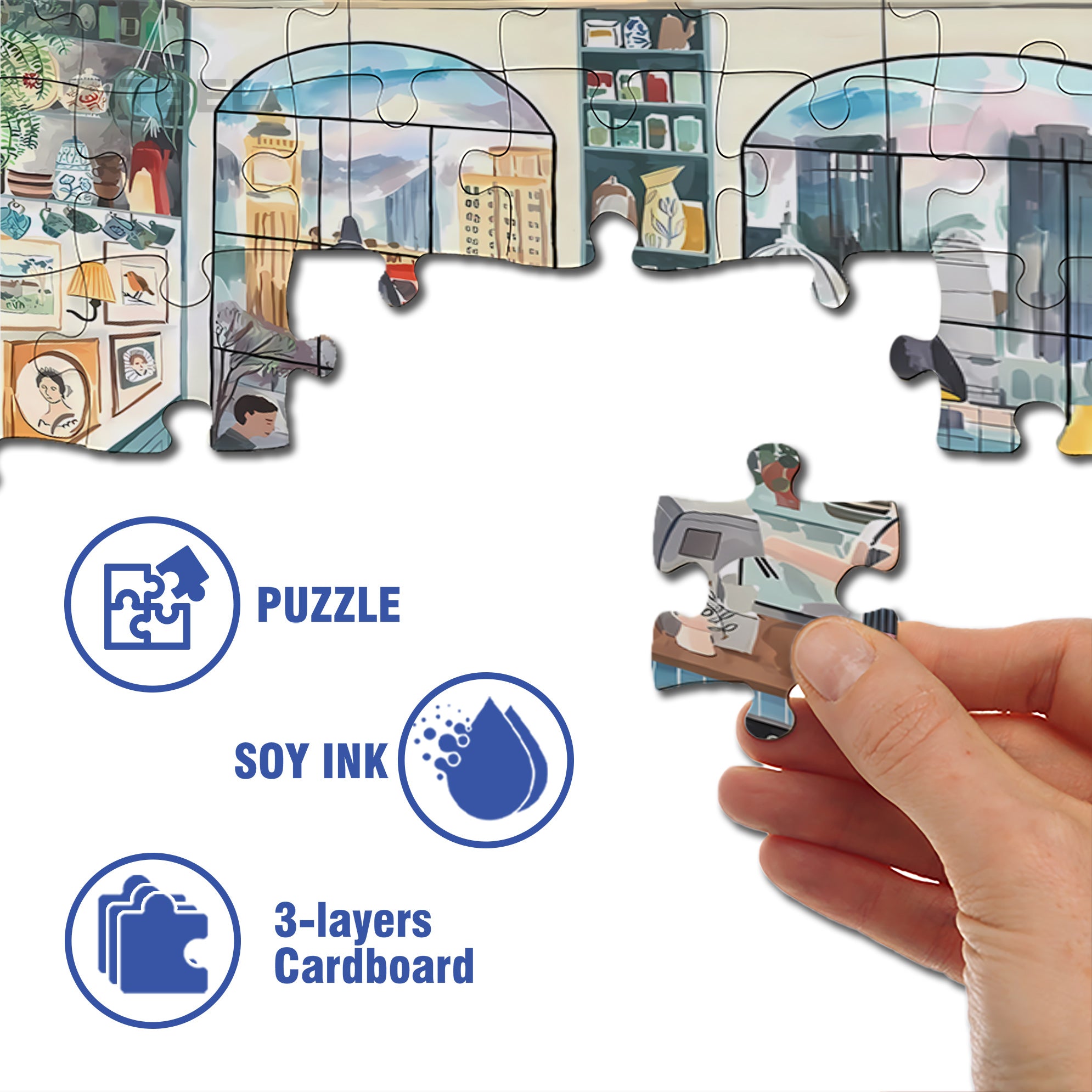 Tea Time 500pcs/1000pcs Jigsaw Puzzle, Scratch-Resistant, Interactive Family Game & Brain-Boosting DIY Decor, Perfect for Halloween, Christmas & New Year Gifts, Family Puzzle Game