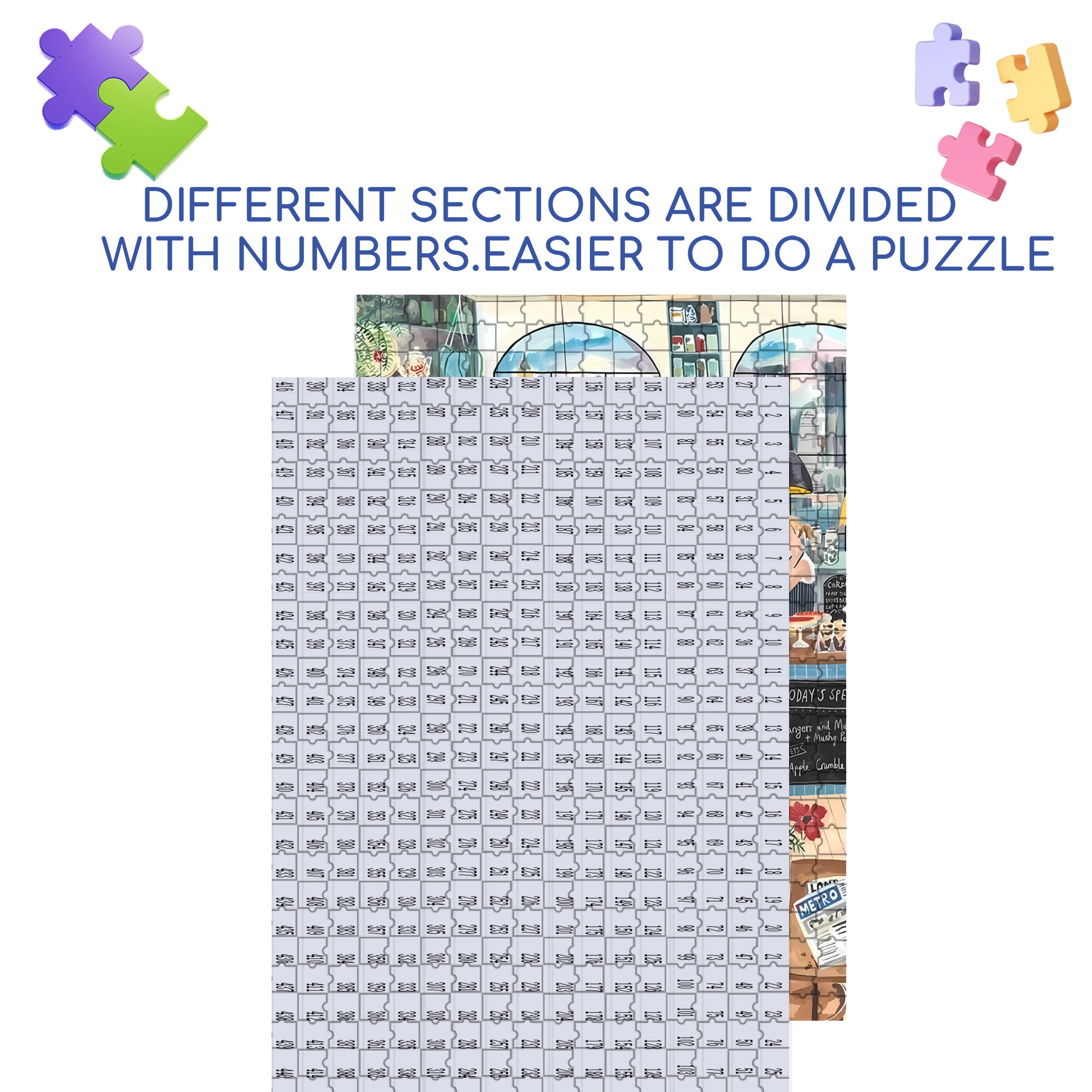 Tea Time 500pcs/1000pcs Jigsaw Puzzle, Scratch-Resistant, Interactive Family Game & Brain-Boosting DIY Decor, Perfect for Halloween, Christmas & New Year Gifts, Family Puzzle Game