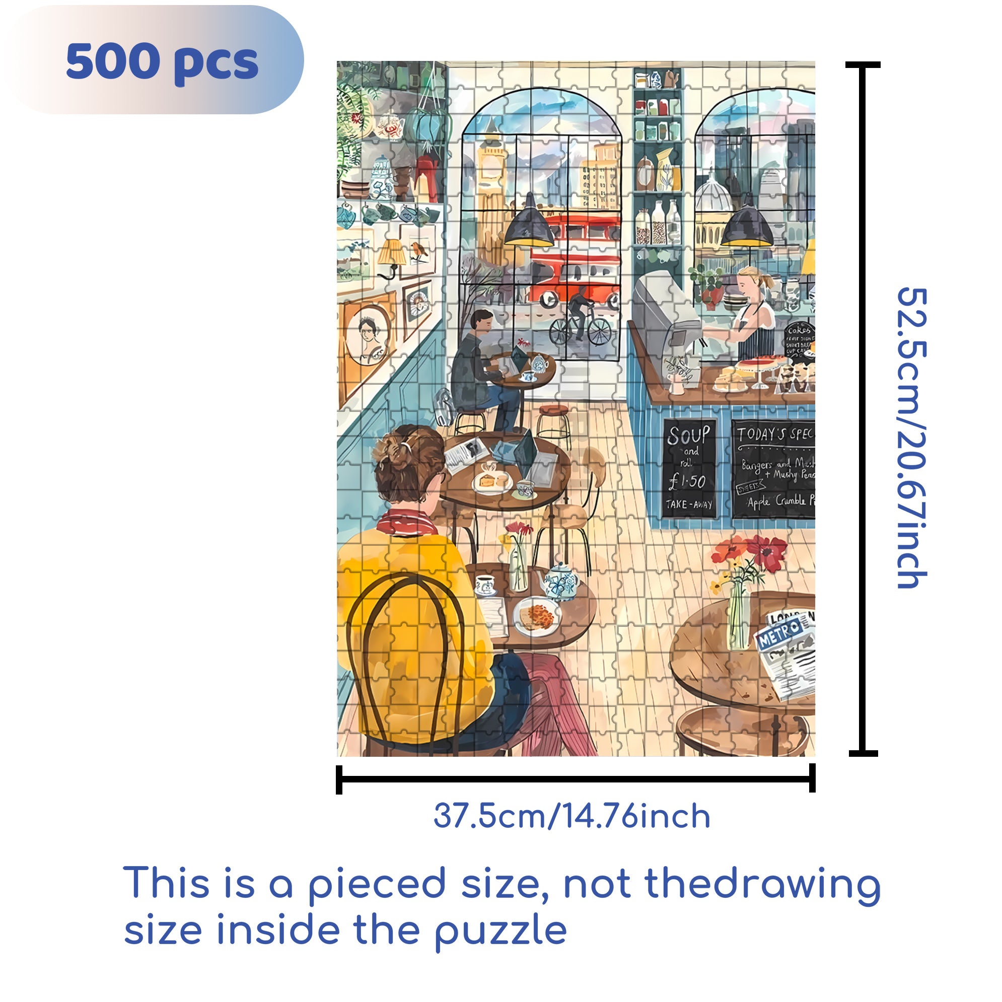 Tea Time 500pcs/1000pcs Jigsaw Puzzle, Scratch-Resistant, Interactive Family Game & Brain-Boosting DIY Decor, Perfect for Halloween, Christmas & New Year Gifts, Family Puzzle Game