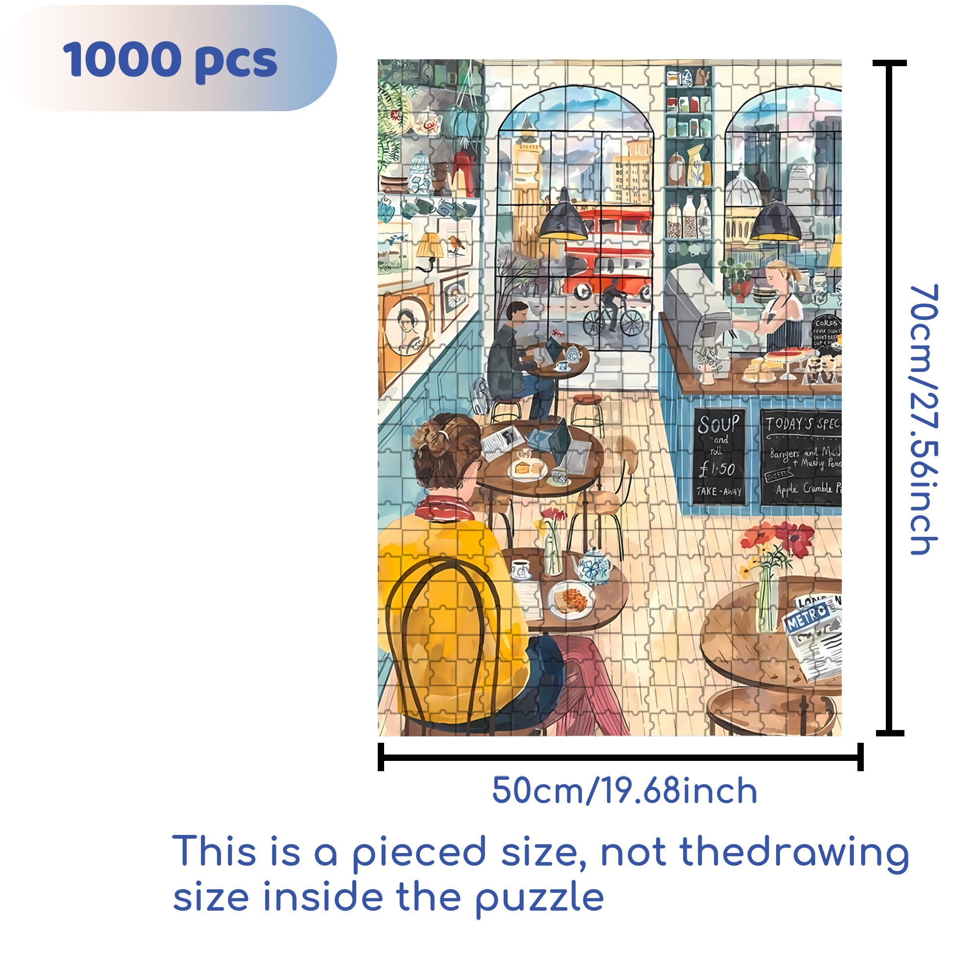 Tea Time 500pcs/1000pcs Jigsaw Puzzle, Scratch-Resistant, Interactive Family Game & Brain-Boosting DIY Decor, Perfect for Halloween, Christmas & New Year Gifts, Family Puzzle Game
